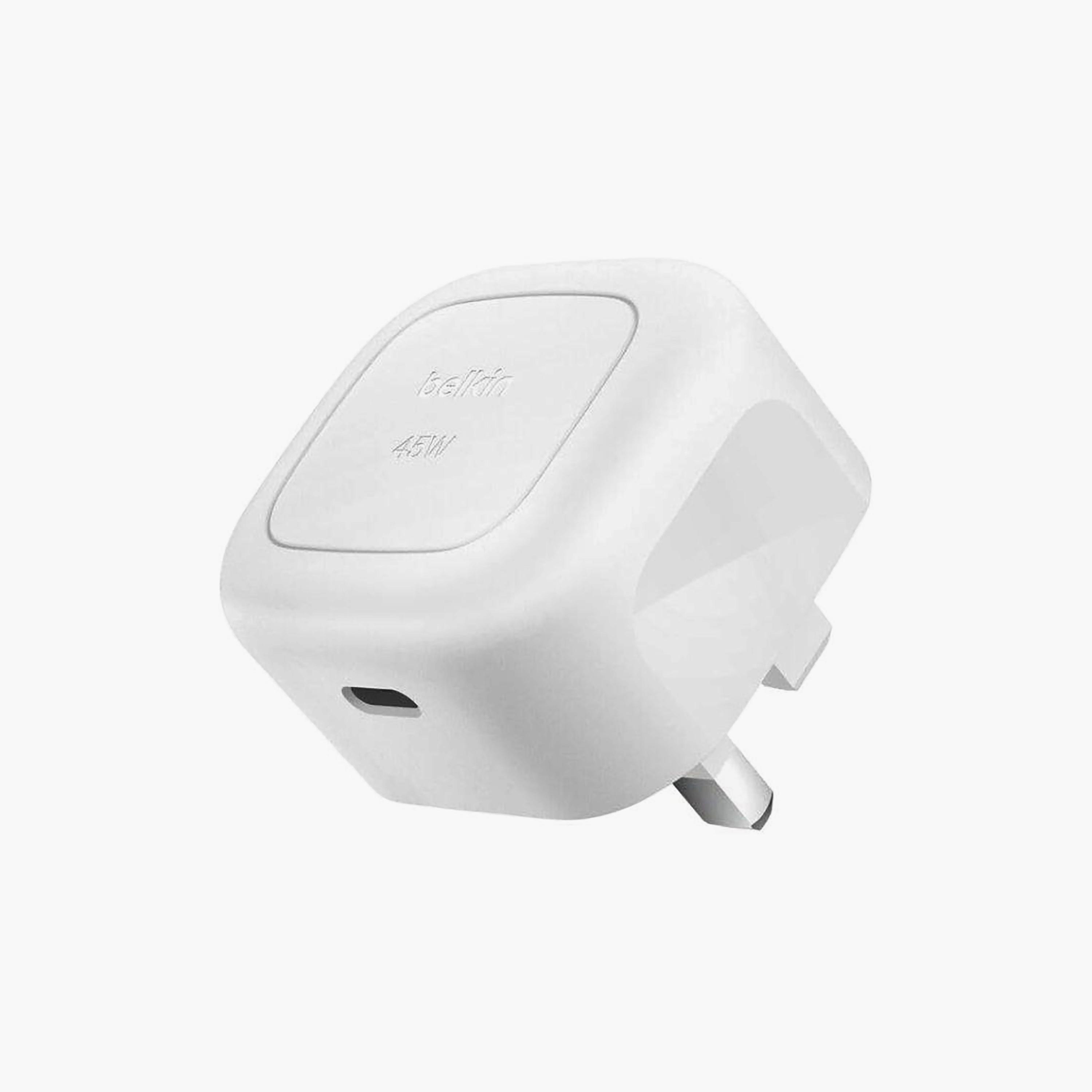 Belkin 45W Wall Charger USB C UK Plug White | BKN-WCA013myWH-electronics-accessories-mobileaccesories-image-1