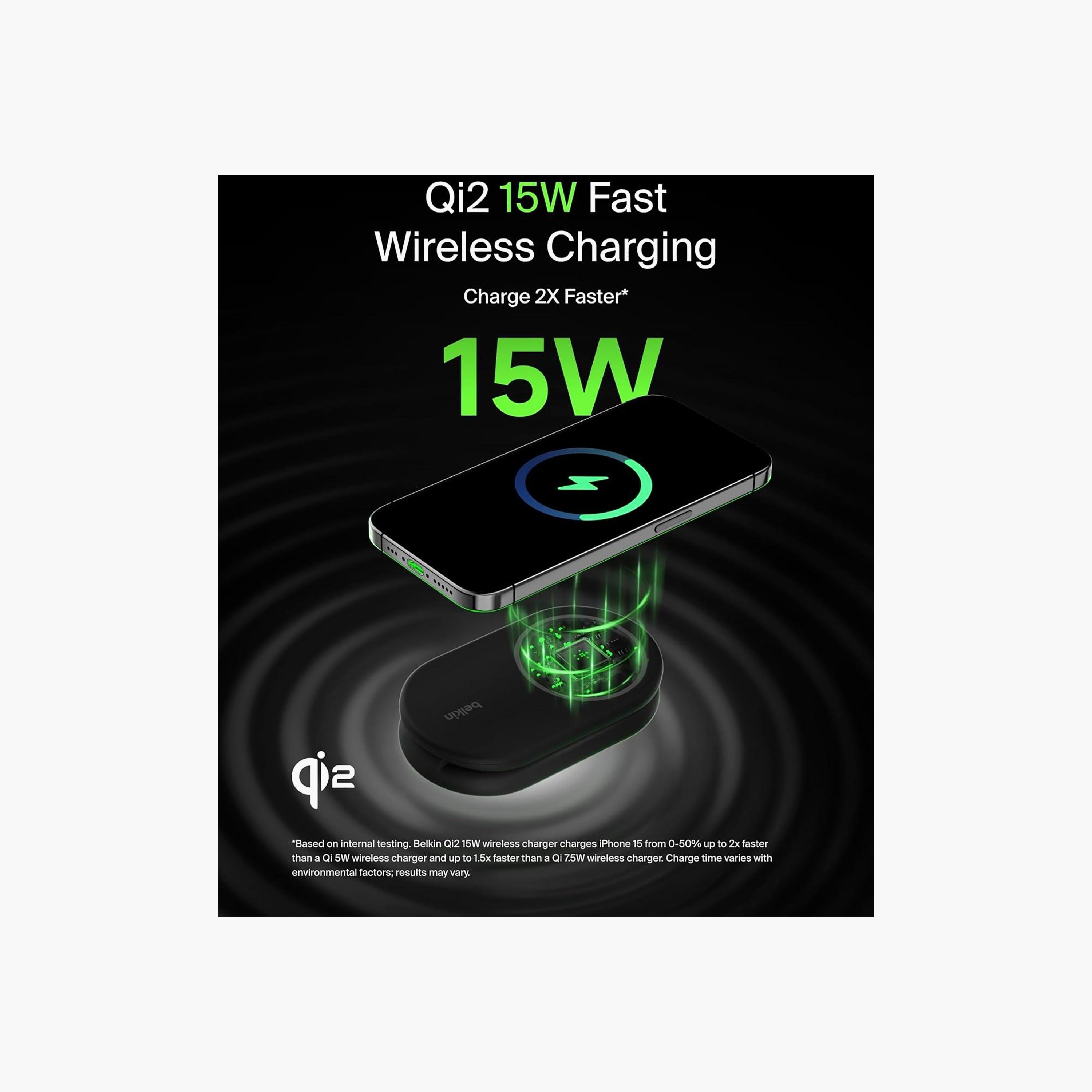 Belkin Wireless Charger 15W Boostcharge 2In1 Magnetic Foldable Charger Qi2 Black | BKN-WIZ028MYBK-electronics-accessories-mobileaccesories-image-3