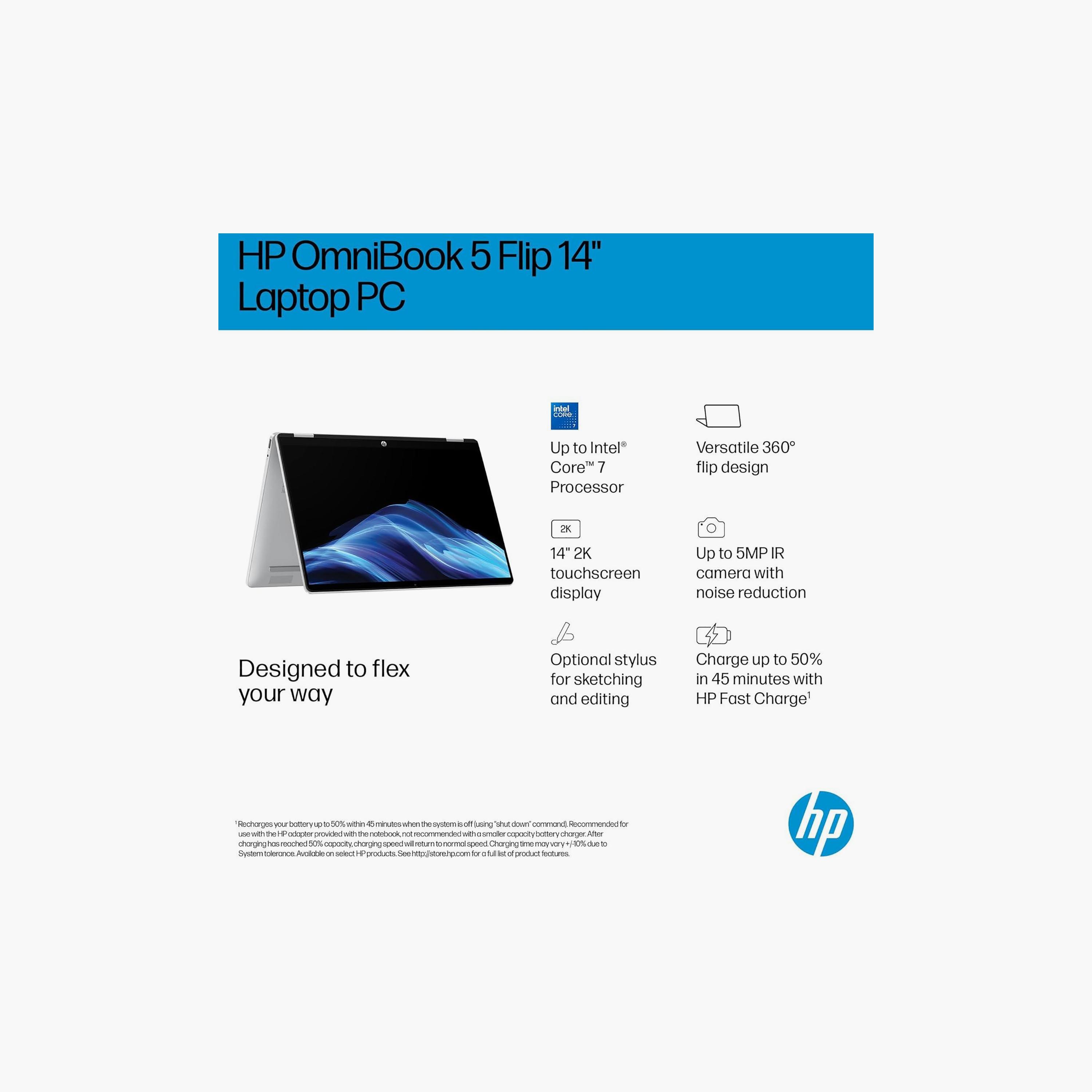 HP OmniBook 5 Flip 14-FP0018NE Intel Core 7 150U 16GB/512GB 14" 2K iGPU Win11 Home Silver-electronics-laptops-image-6