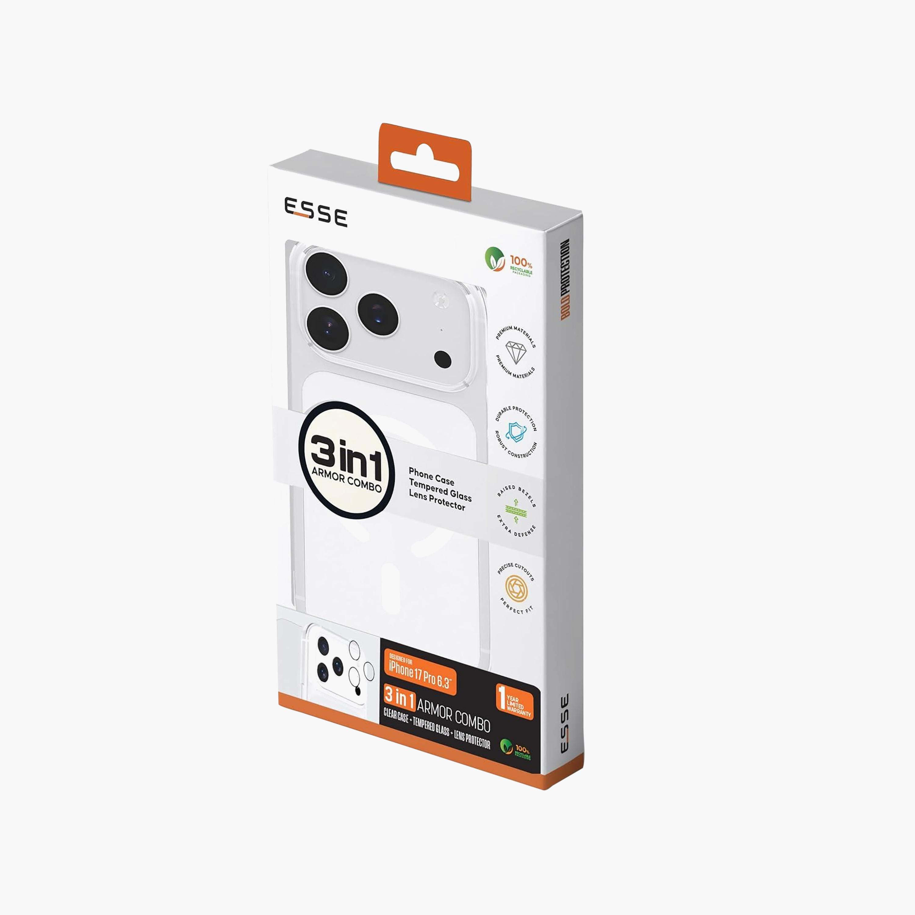 Esse 3 in 1 Armor Combo Clear Case for iPhone 17 Pro | ECD-3MC17P6101-electronics-accessories-mobileaccesories-image-7