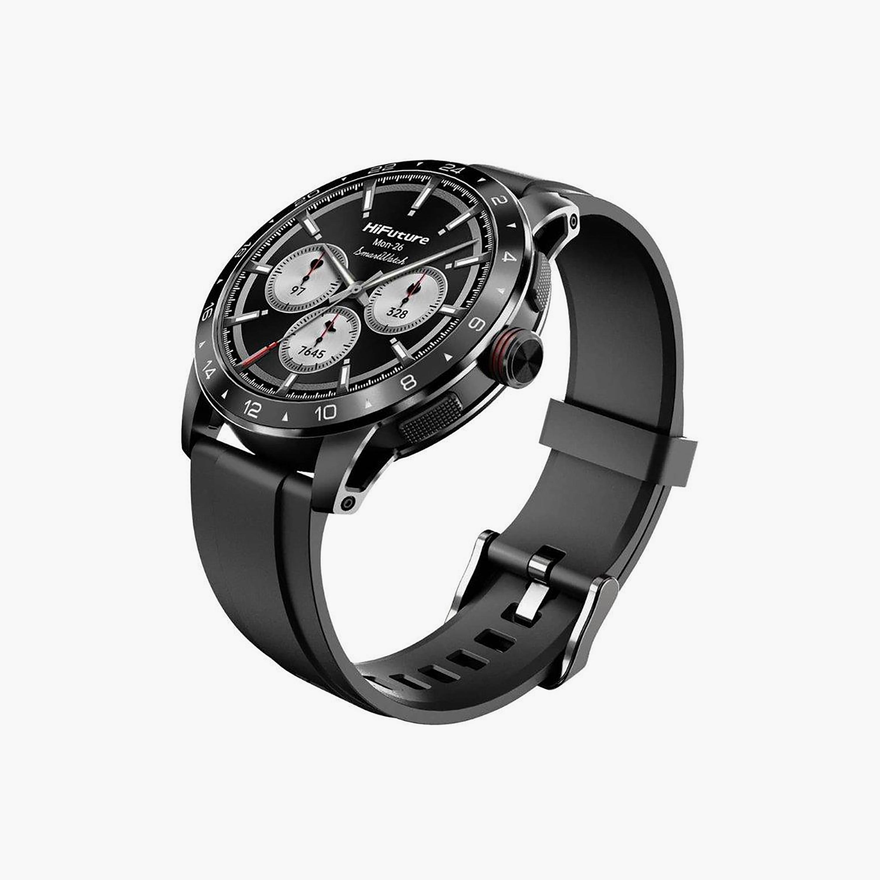HiFuture 1.39′′ LCD Smartwatch with Essential Fitness Features Black | FLEX2-men-watchesandjewellery-watches-image-1