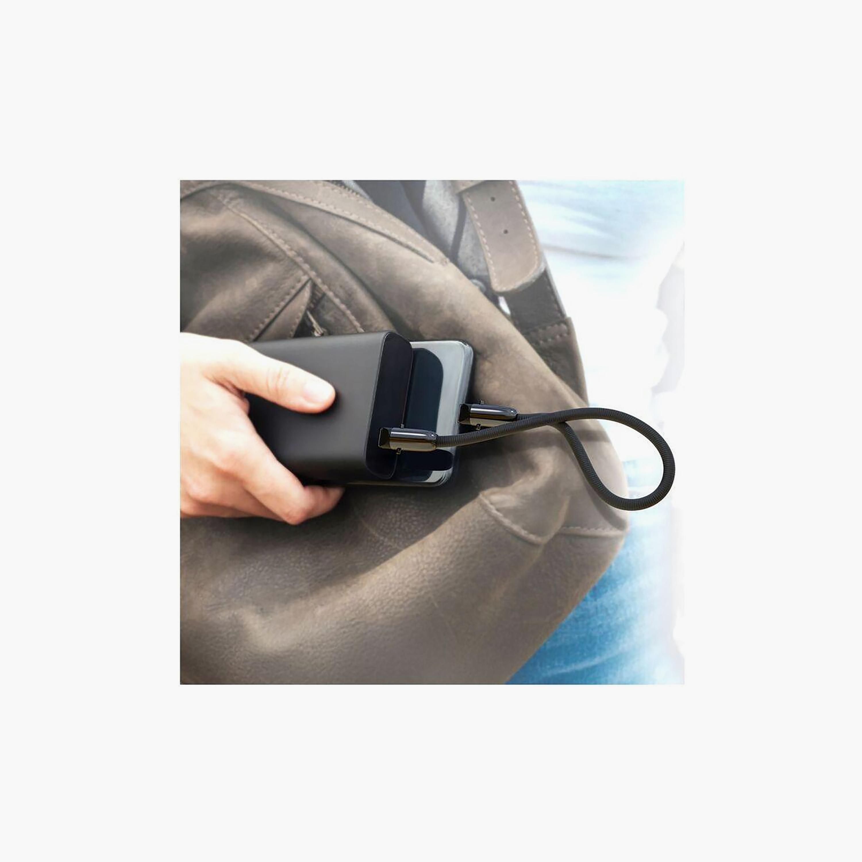 Hyphen Lanyard Type C To Type C Cable 100W Black 30cm | HCB-LC03BK4749-electronics-accessories-mobileaccesories-image-3