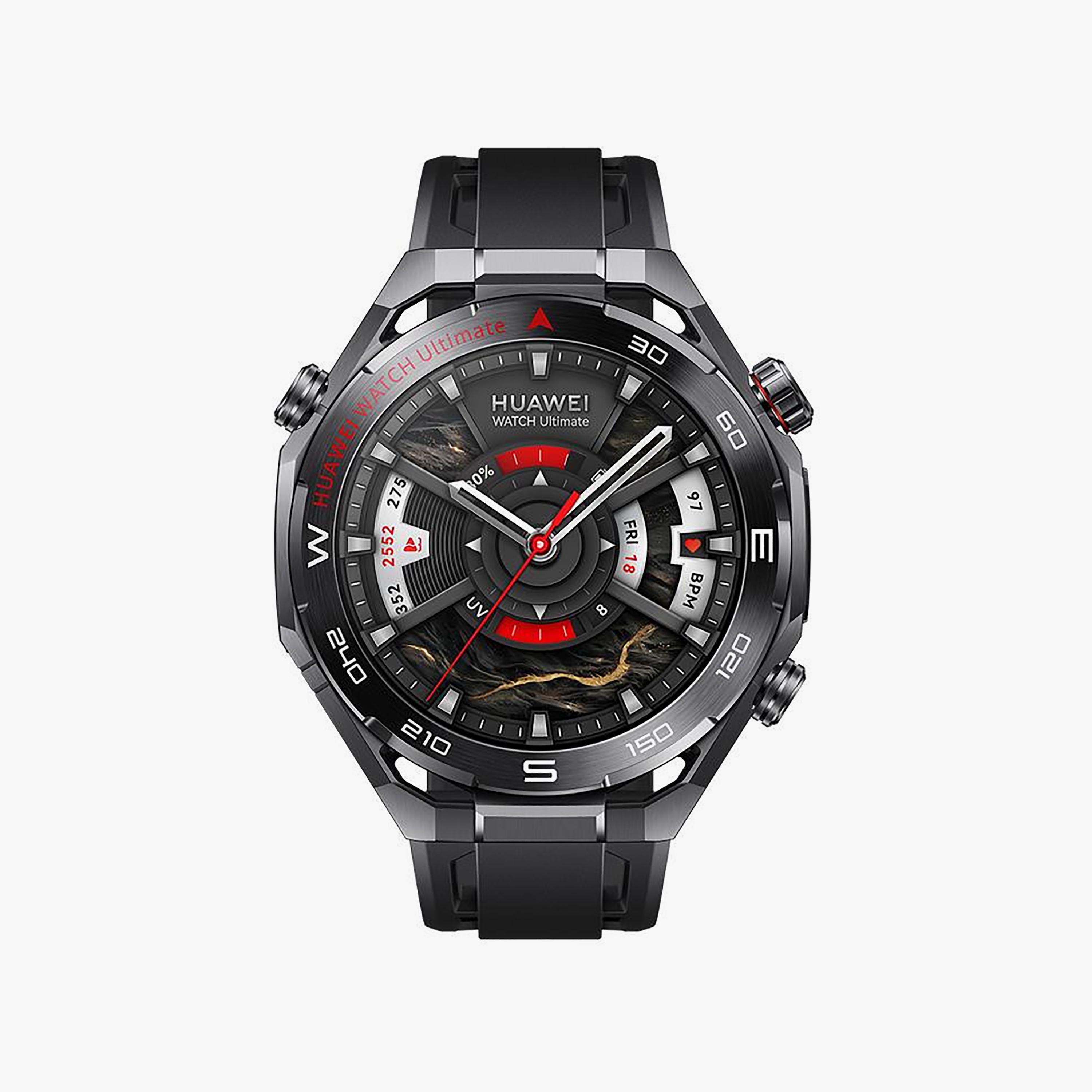 ساعة هواوي واتش التيميت 2 مع سوار فلورولاستومر اسود | HUW-WATCH-ULTIMATE2-BLK-men-watchesandjewellery-watches-image-1