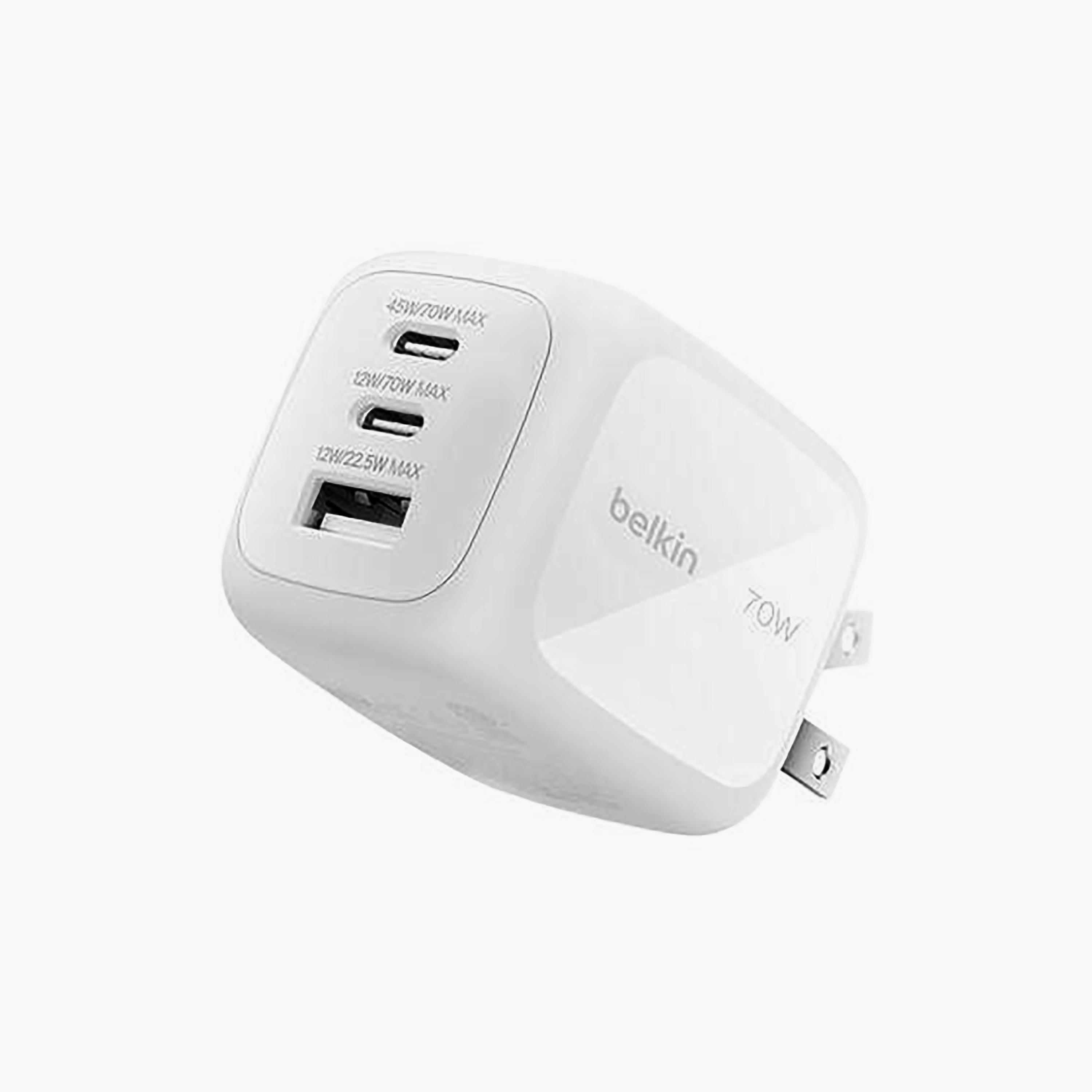 شاحن حائط بل كين غان بقدرة 70 واط مع 3 منافذ ورؤوس قابلة للتبديل | WCH018HQWH-electronics-accessories-mobileaccesories-image-2