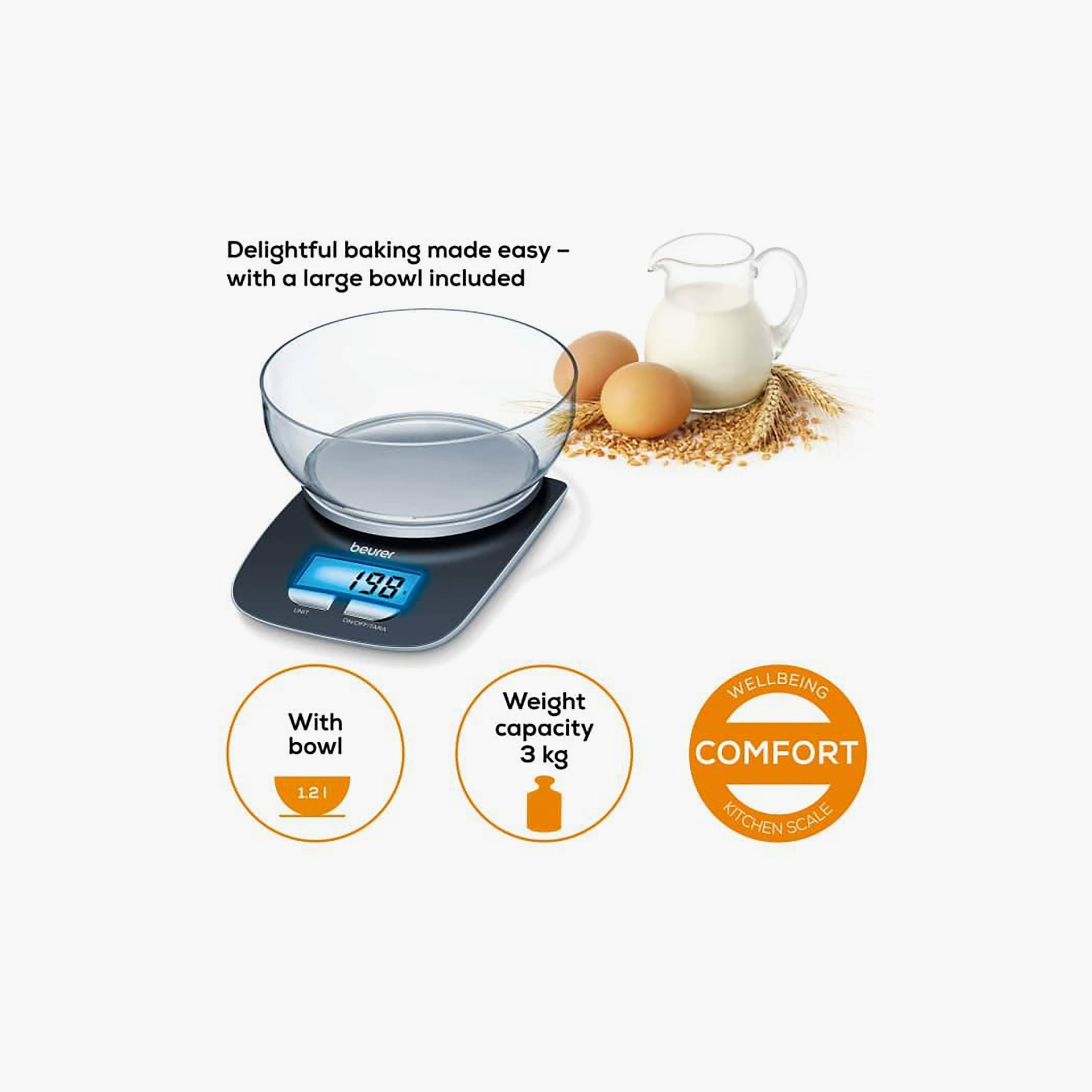 Beurer Kitchen Scale with Bowl Black | KS25-household-bathandlaundry-weighingscales-image-2