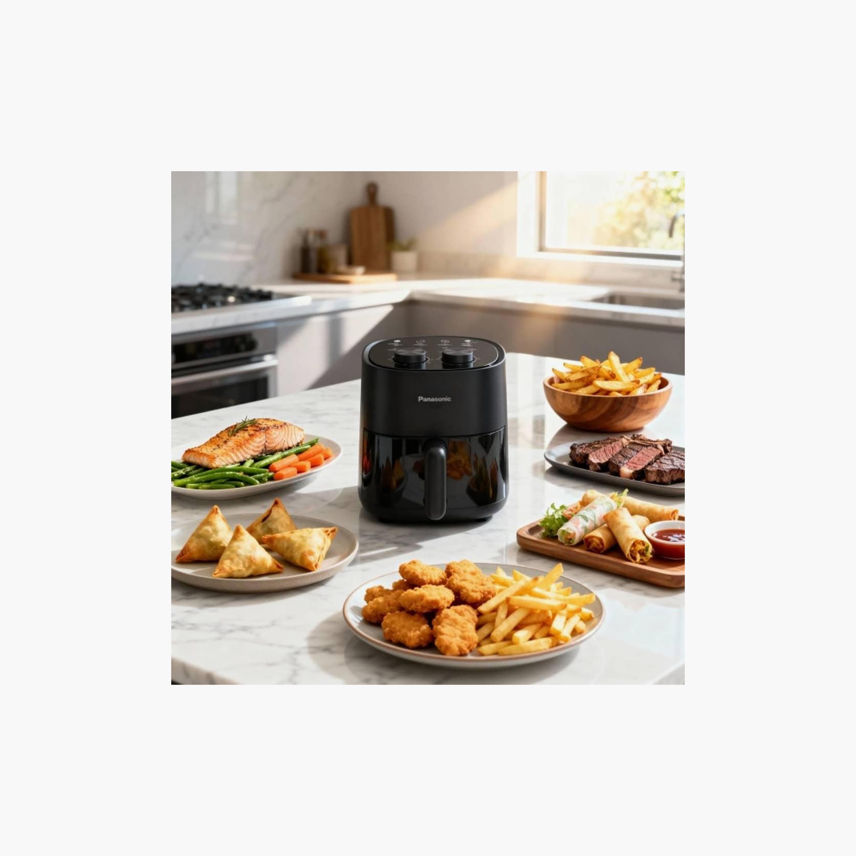 مقلاة هوائية باناسونيك 1400 واط سعة 4.5 لتر لون اسود | NF-CC450KUA-household-appliances-kitchenappliances-airfryers-image-7