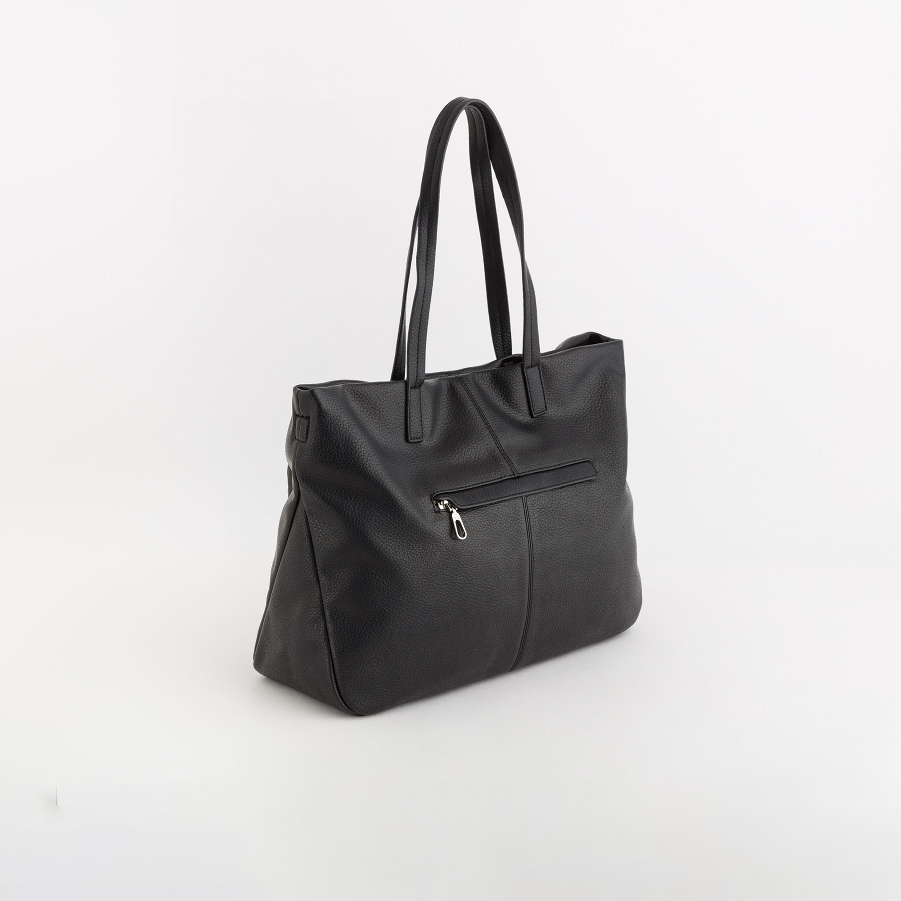 كاربيسا - شنطة تسوق إستر مقبضين مزخرفين بسحاب وحزام قابل للإزالة | 36 × 12 × 27 سم-women-bagsandwallets-handbags-image-3