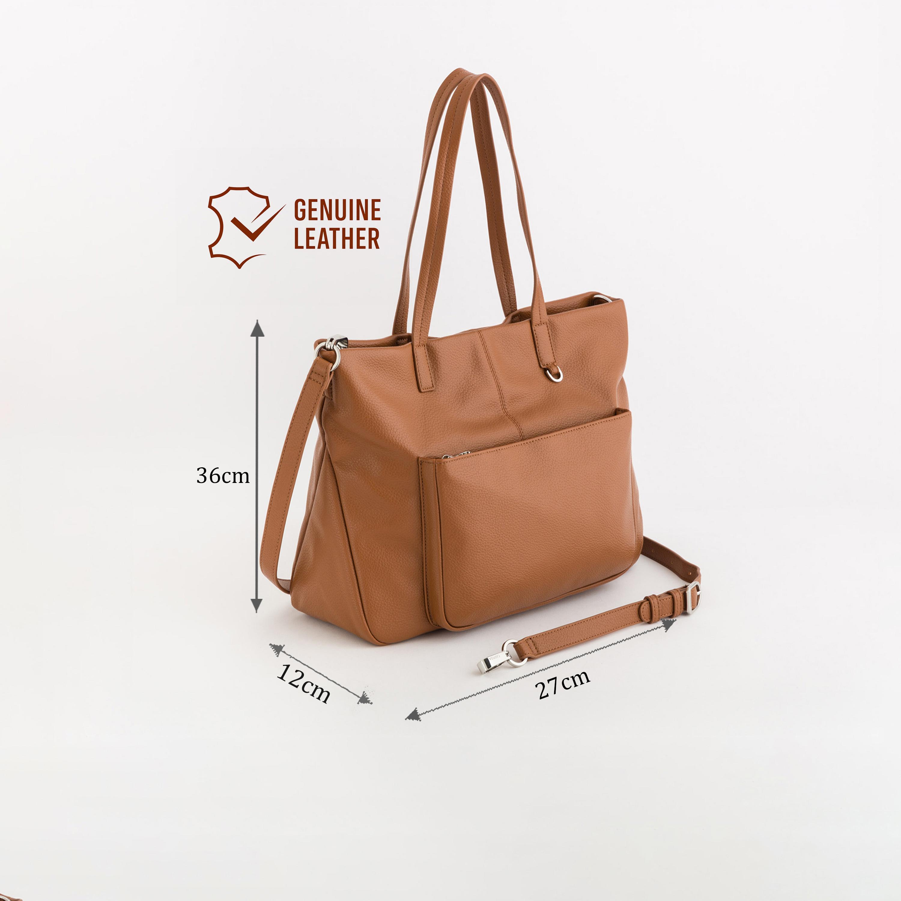 كاربيسا - شنطة تسوق إستر مقبضين مزخرفين بسحاب وحزام قابل للإزالة | 36 × 12 × 27 سم-women-bagsandwallets-handbags-image-2