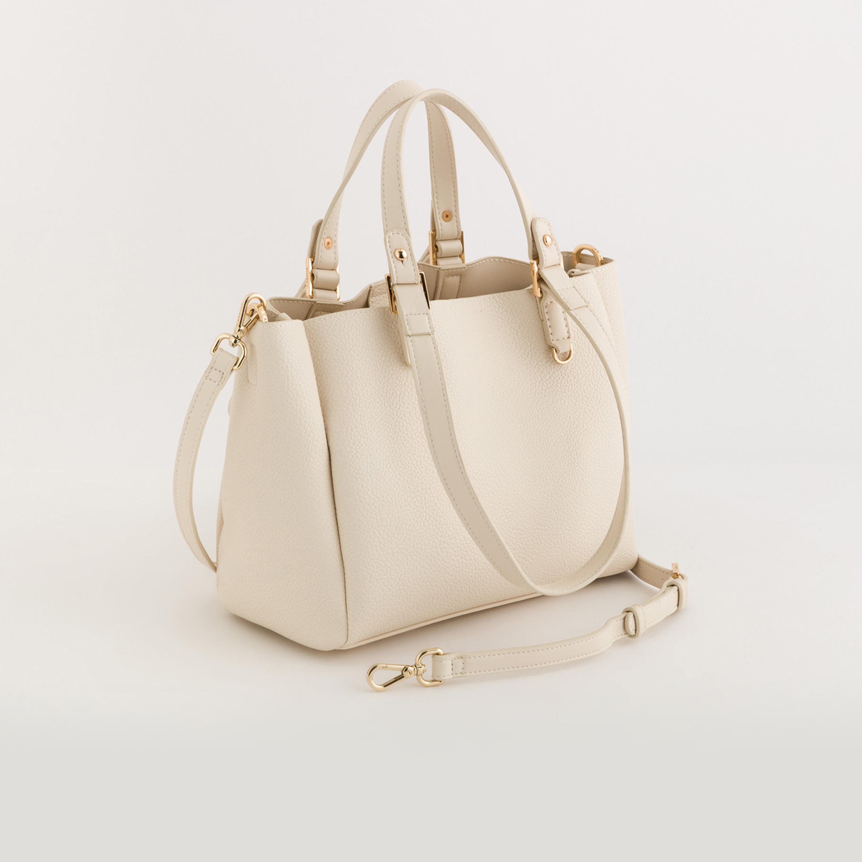 Carpisa Amaranta Textured Double Handle Tote Bag with Zipper closure and Detachable Strap | 26 X 12.5 X 21 CM-women-bagsandwallets-handbags-image-1