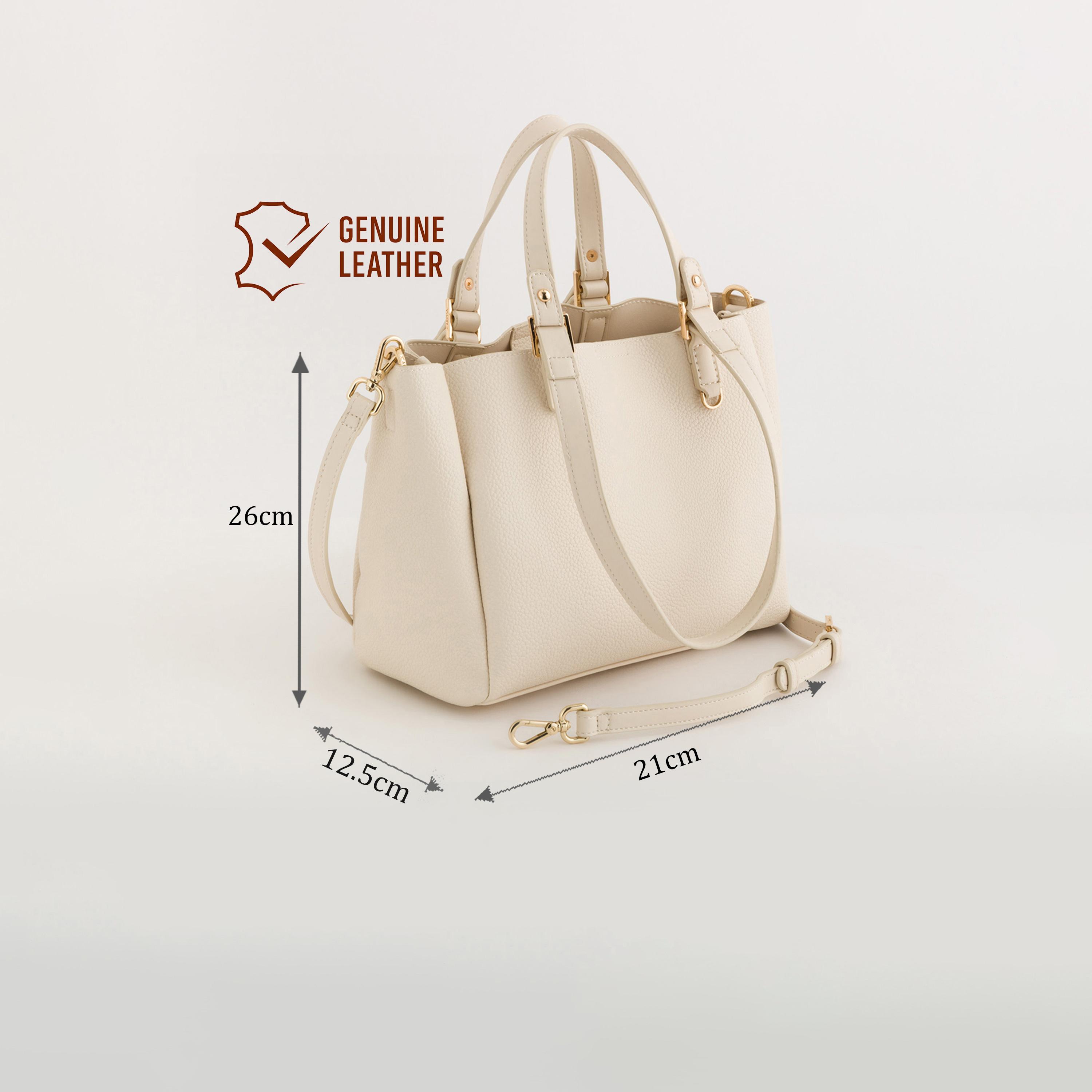 Carpisa Amaranta Textured Double Handle Tote Bag with Zipper closure and Detachable Strap | 26 X 12.5 X 21 CM-women-bagsandwallets-handbags-image-2