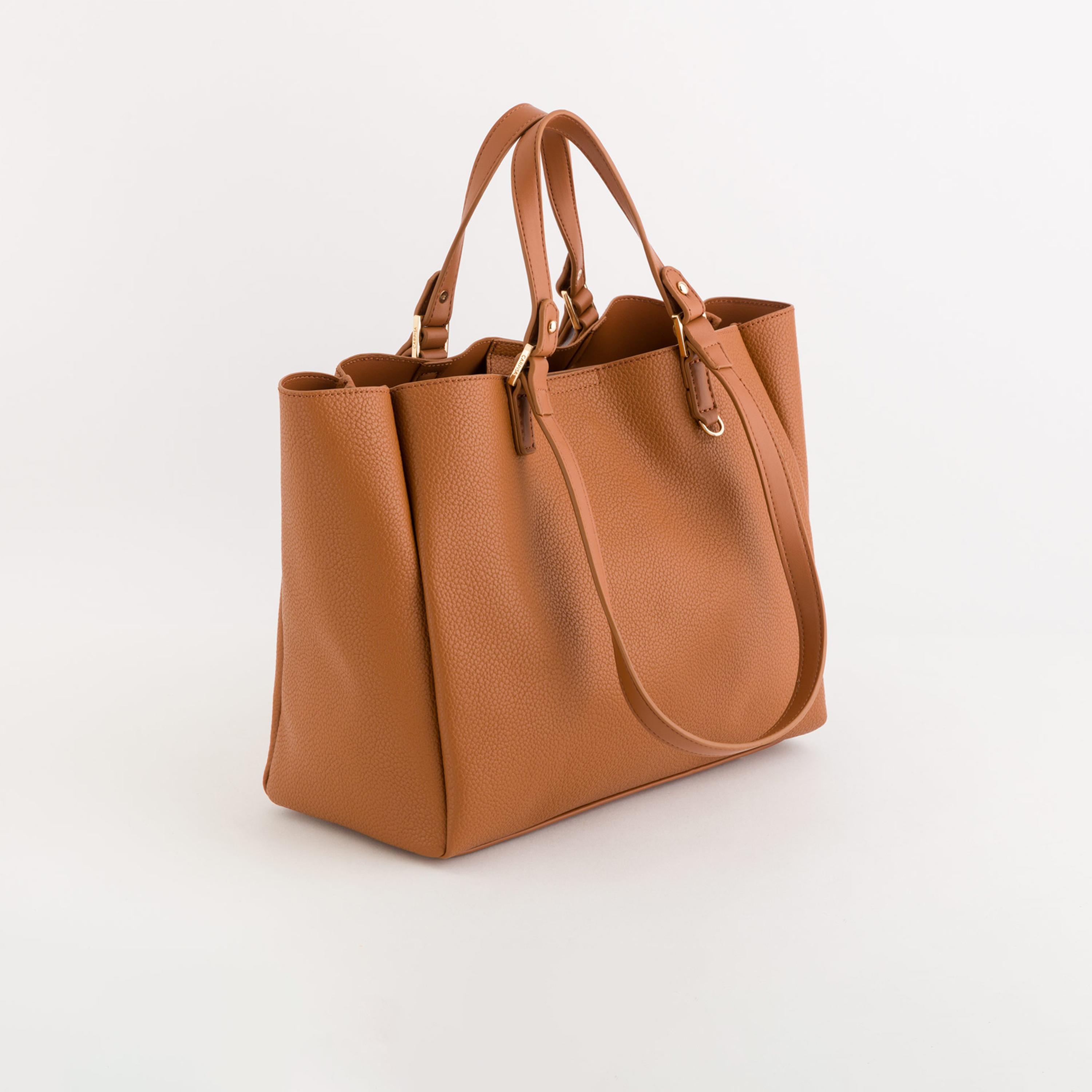 Carpisa Amaranta Textured Double Handle Tote Bag with Zipper closure and Detachable Strap | 31 X 14 X 26.5 CM-women-bagsandwallets-handbags-image-1