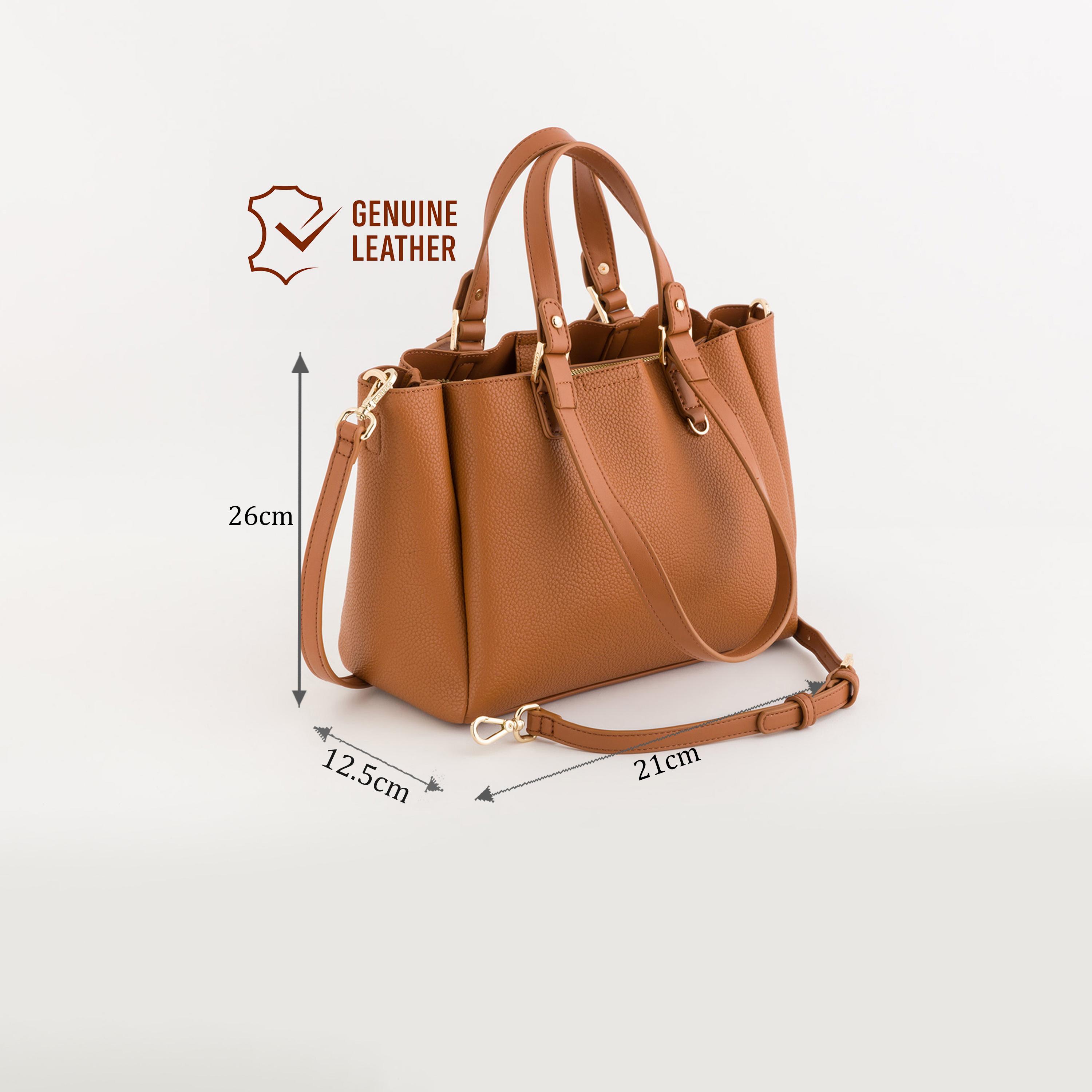 Carpisa Amaranta Textured Double Handle Tote Bag with Zipper closure and Detachable Strap | 26 X 12.5 X 21 CM-women-bagsandwallets-handbags-image-2