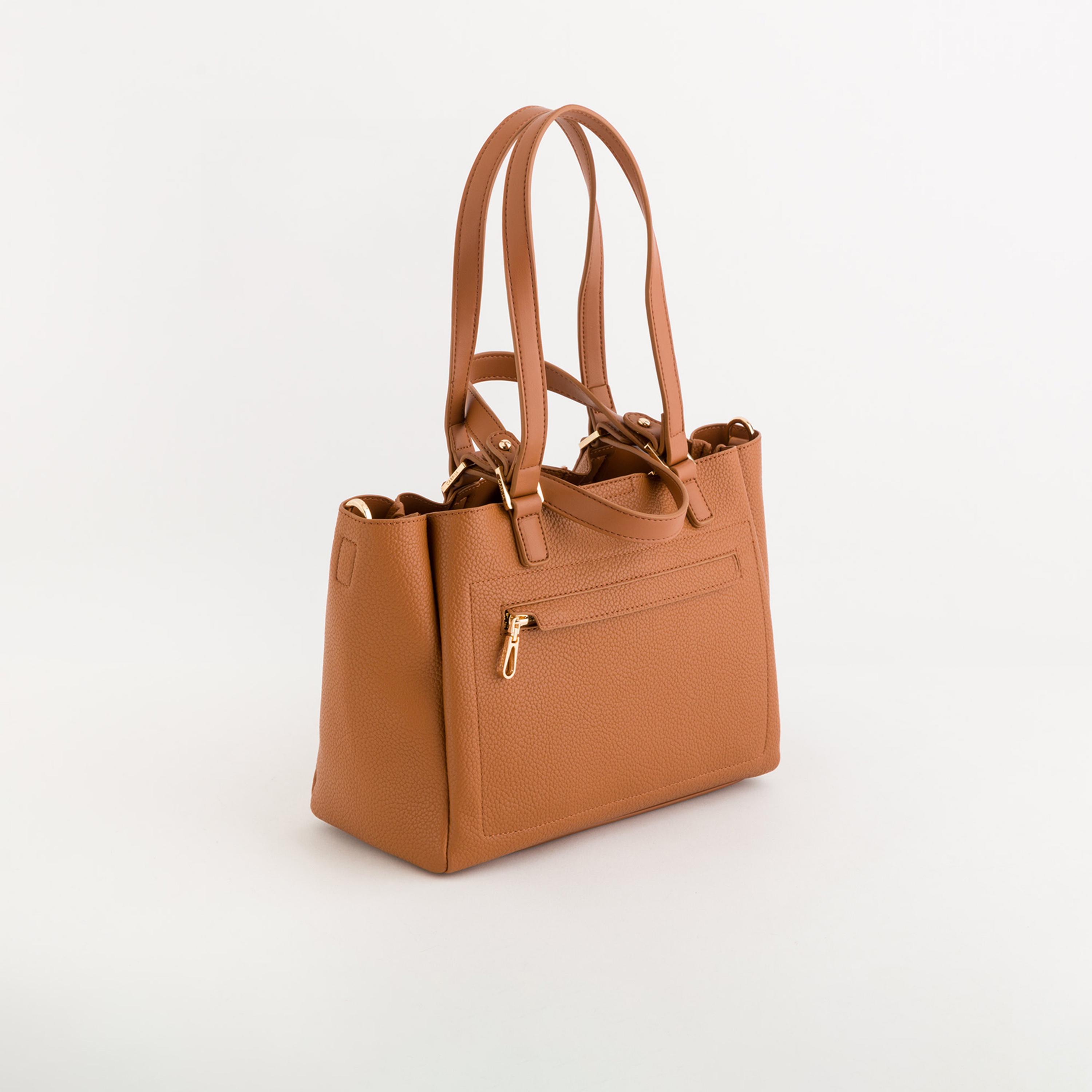 Carpisa Amaranta Textured Double Handle Tote Bag with Zipper closure and Detachable Strap | 26 X 12.5 X 21 CM-women-bagsandwallets-handbags-image-3