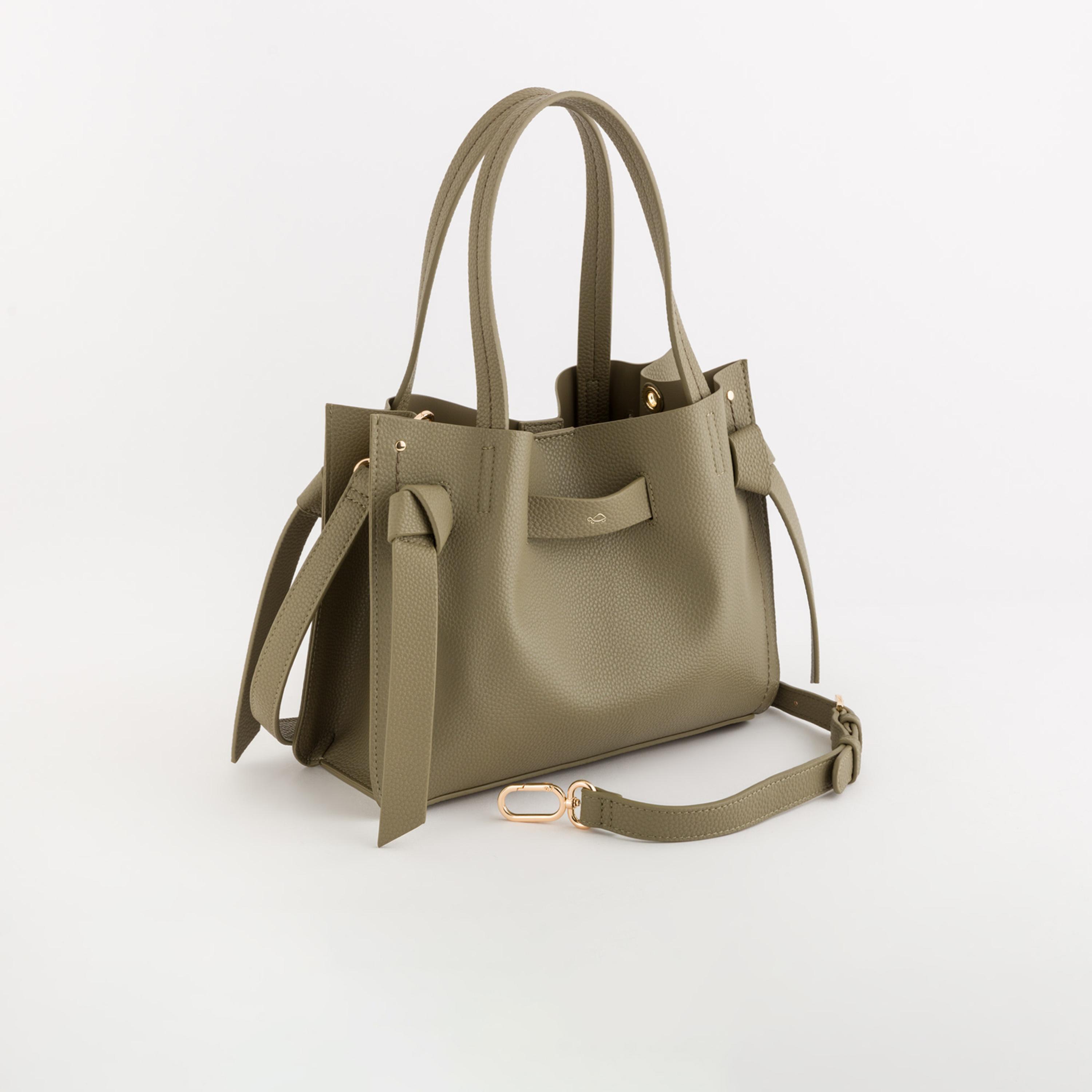 Carpisa Felce Textured Double Handle Tote Bag with Magnetic closure and Detachable Strap | 30 X 12 X 23 CM-women-bagsandwallets-handbags-image-1