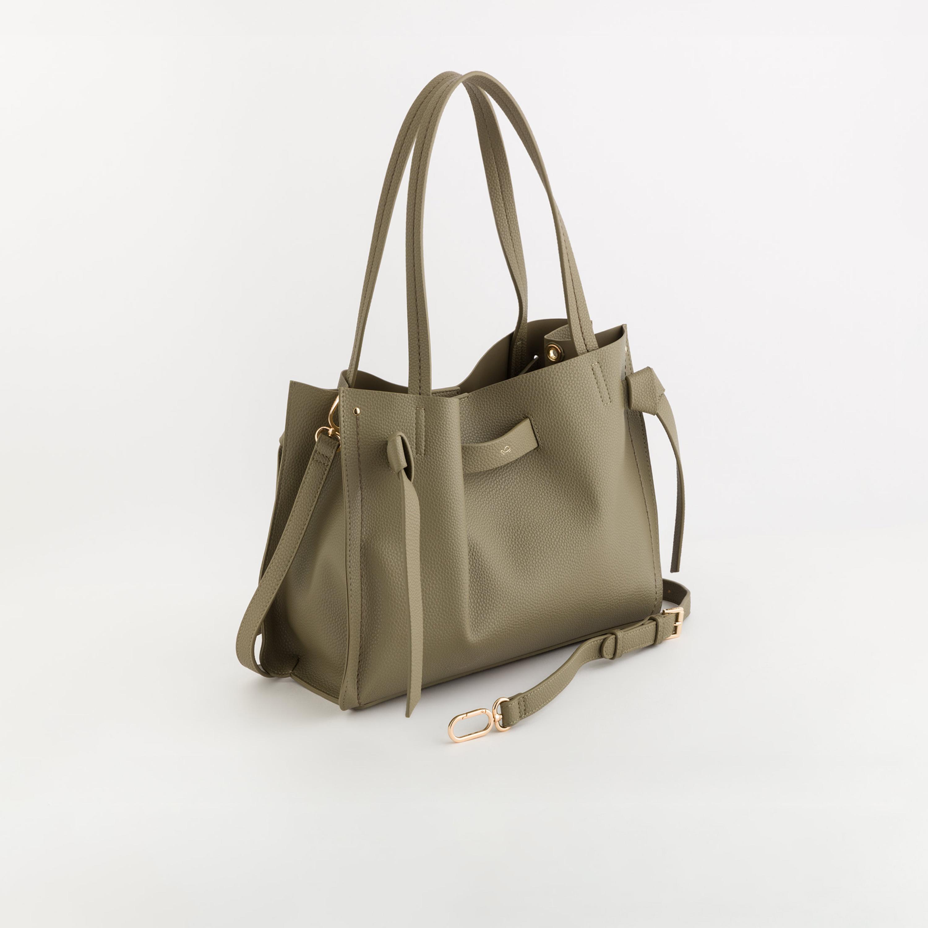 Carpisa Felce Textured Double Handle Tote Bag with Magnetic closure and Detachable Strap | 37 X 14 X 26 CM-women-bagsandwallets-handbags-image-1