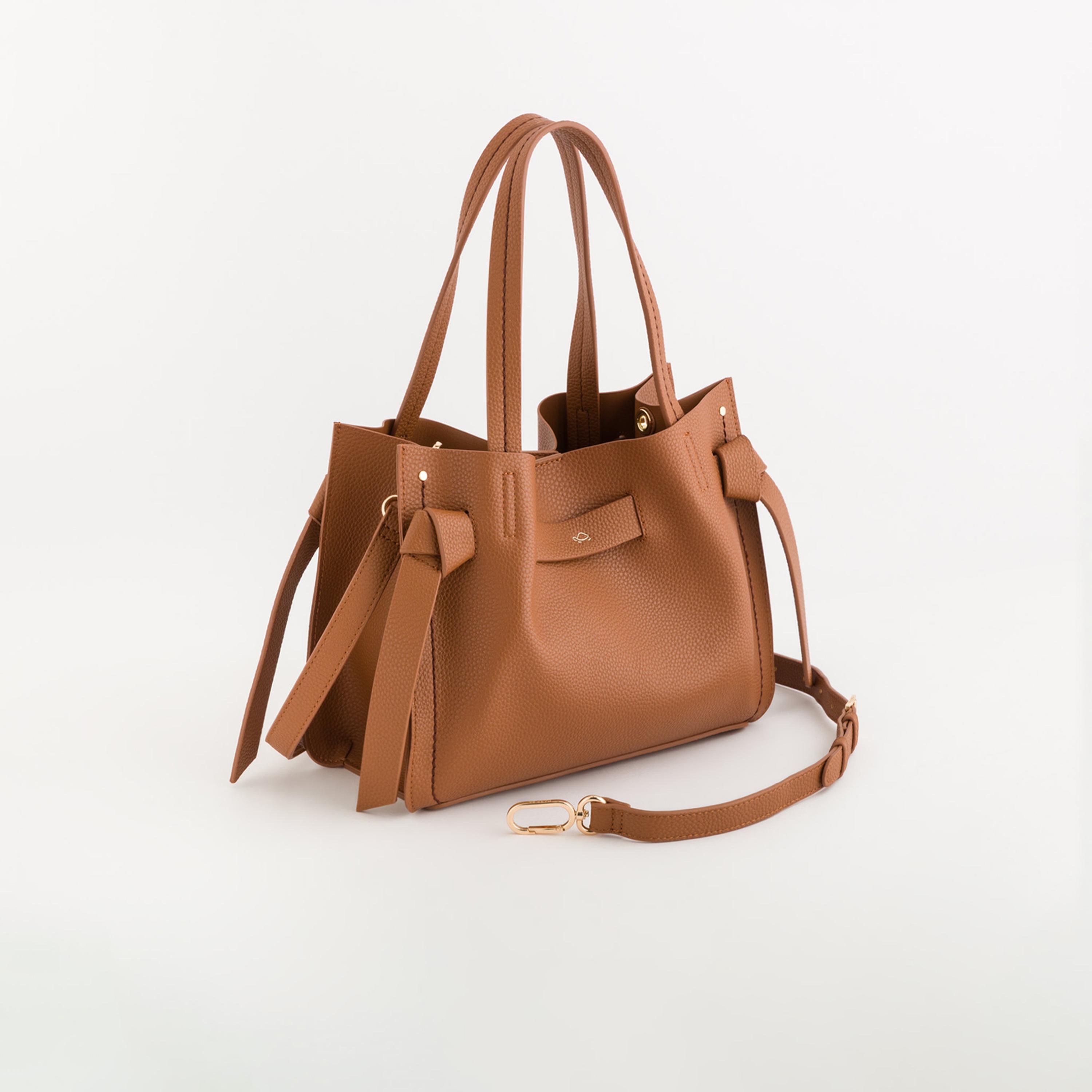 Carpisa Felce Textured Double Handle Tote Bag with Magnetic closure and Detachable Strap | 30 X 12 X 23 CM-women-bagsandwallets-handbags-image-1