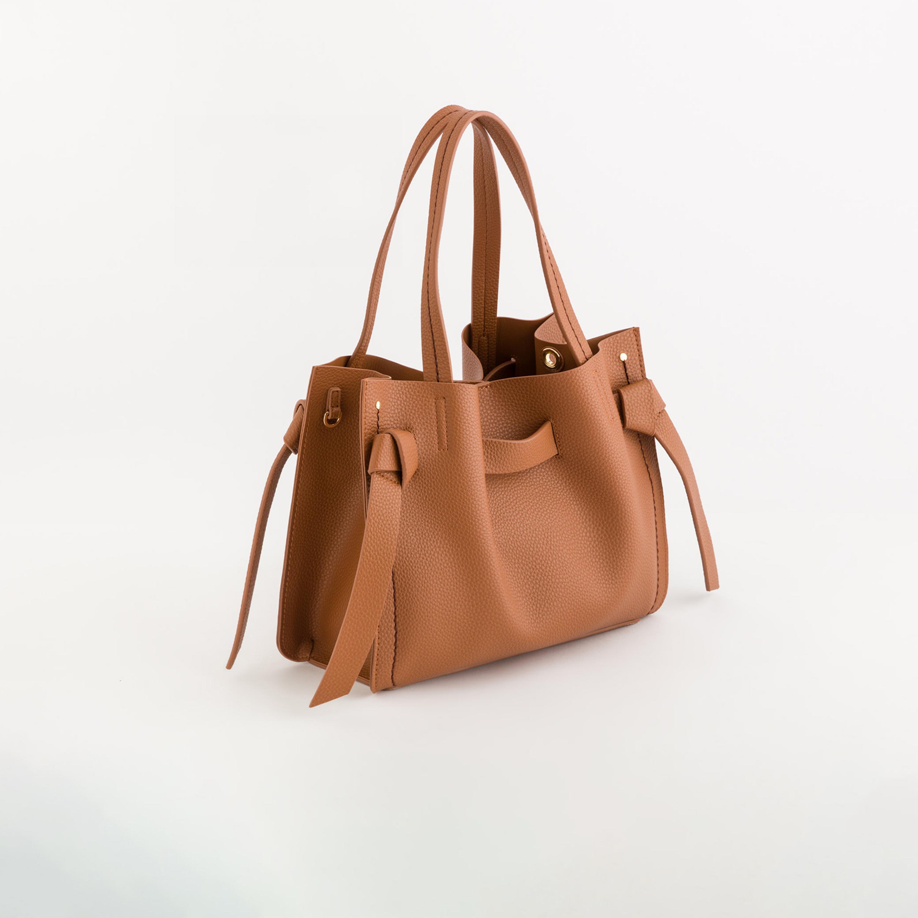 Carpisa Felce Textured Double Handle Tote Bag with Magnetic closure and Detachable Strap | 30 X 12 X 23 CM-women-bagsandwallets-handbags-image-3