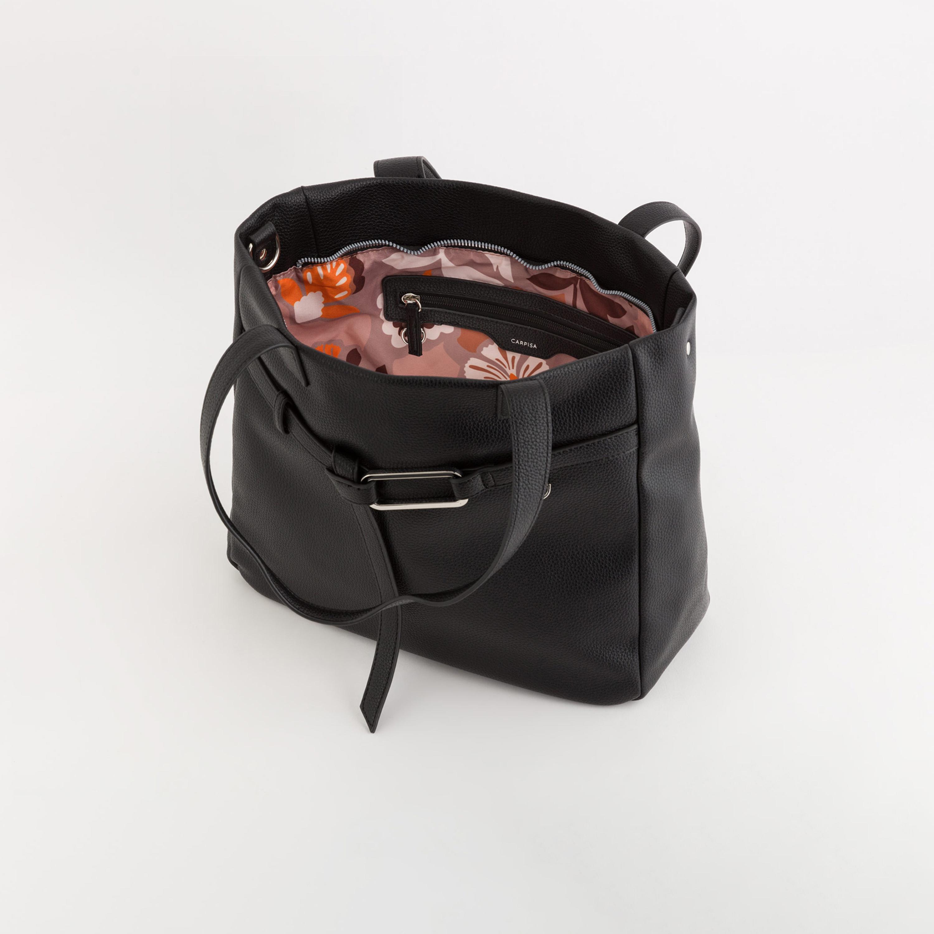 Carpisa Calendula Textured Double Handle Tote Bag with Zipper closure and Detachable Strap | 31 X 12 X 31 CM-women-bagsandwallets-handbags-image-3