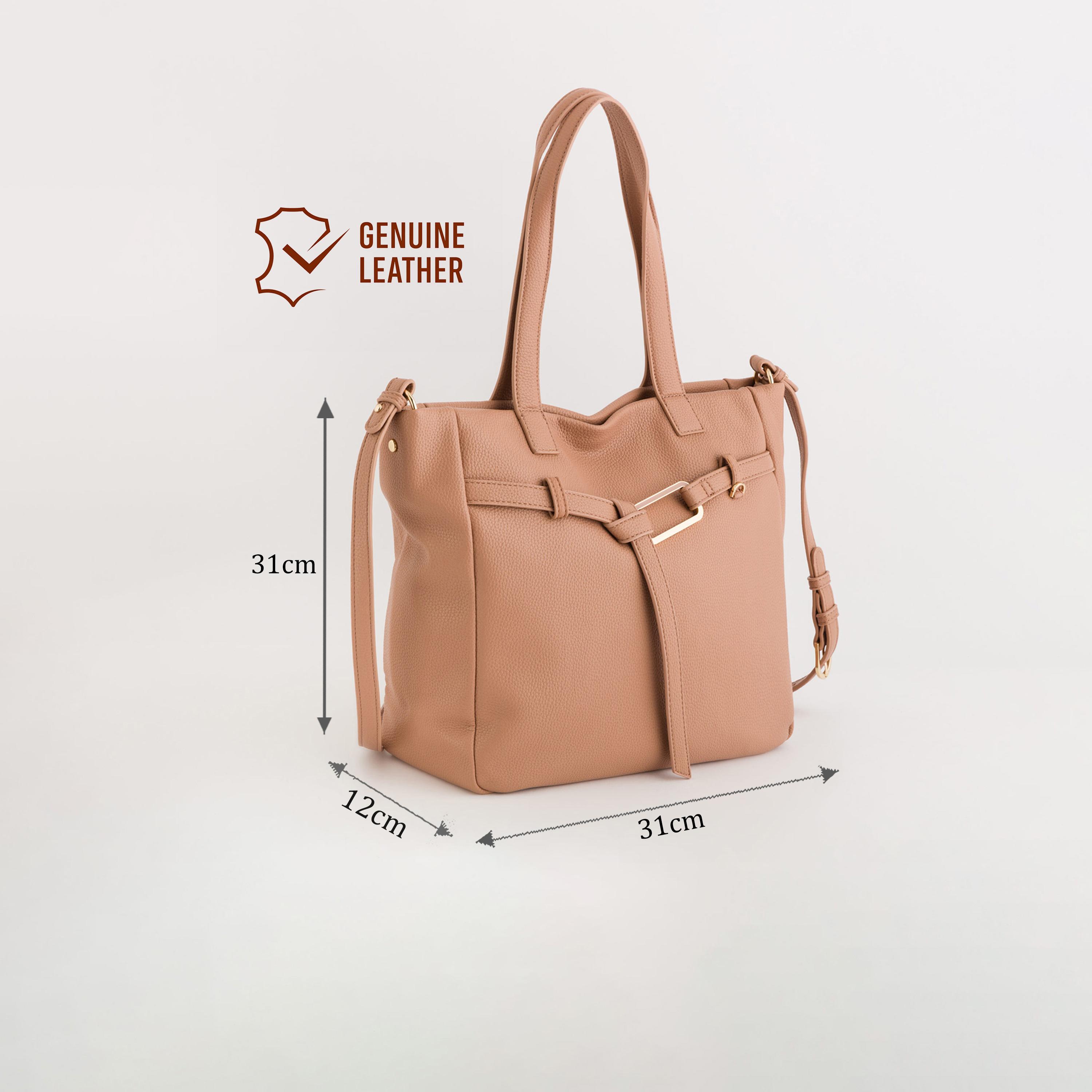 Carpisa Calendula Textured Double Handle Tote Bag with Zipper closure and Detachable Strap | 31 X 12 X 31 CM-women-bagsandwallets-handbags-image-2