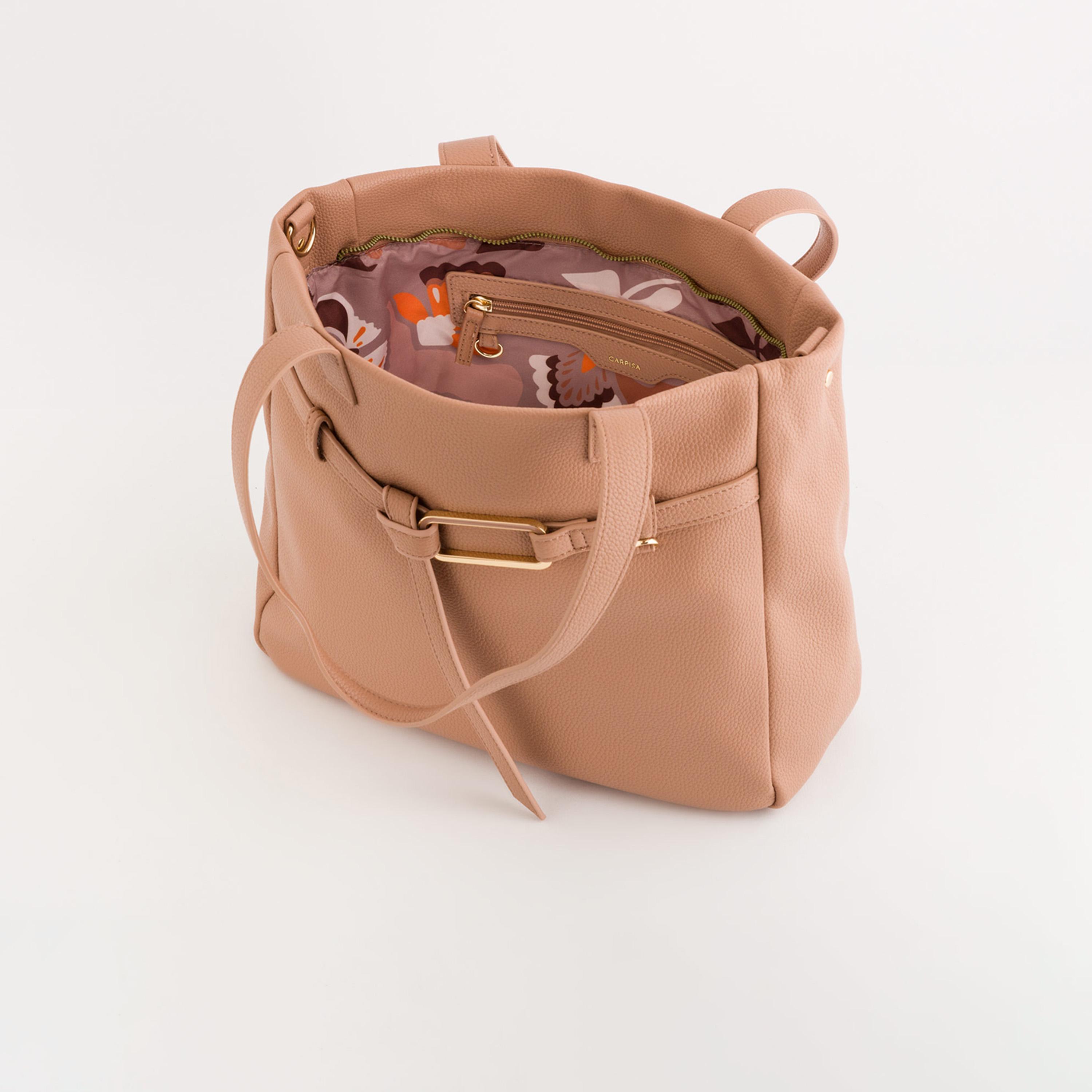 Carpisa Calendula Textured Double Handle Tote Bag with Zipper closure and Detachable Strap | 31 X 12 X 31 CM-women-bagsandwallets-handbags-image-4