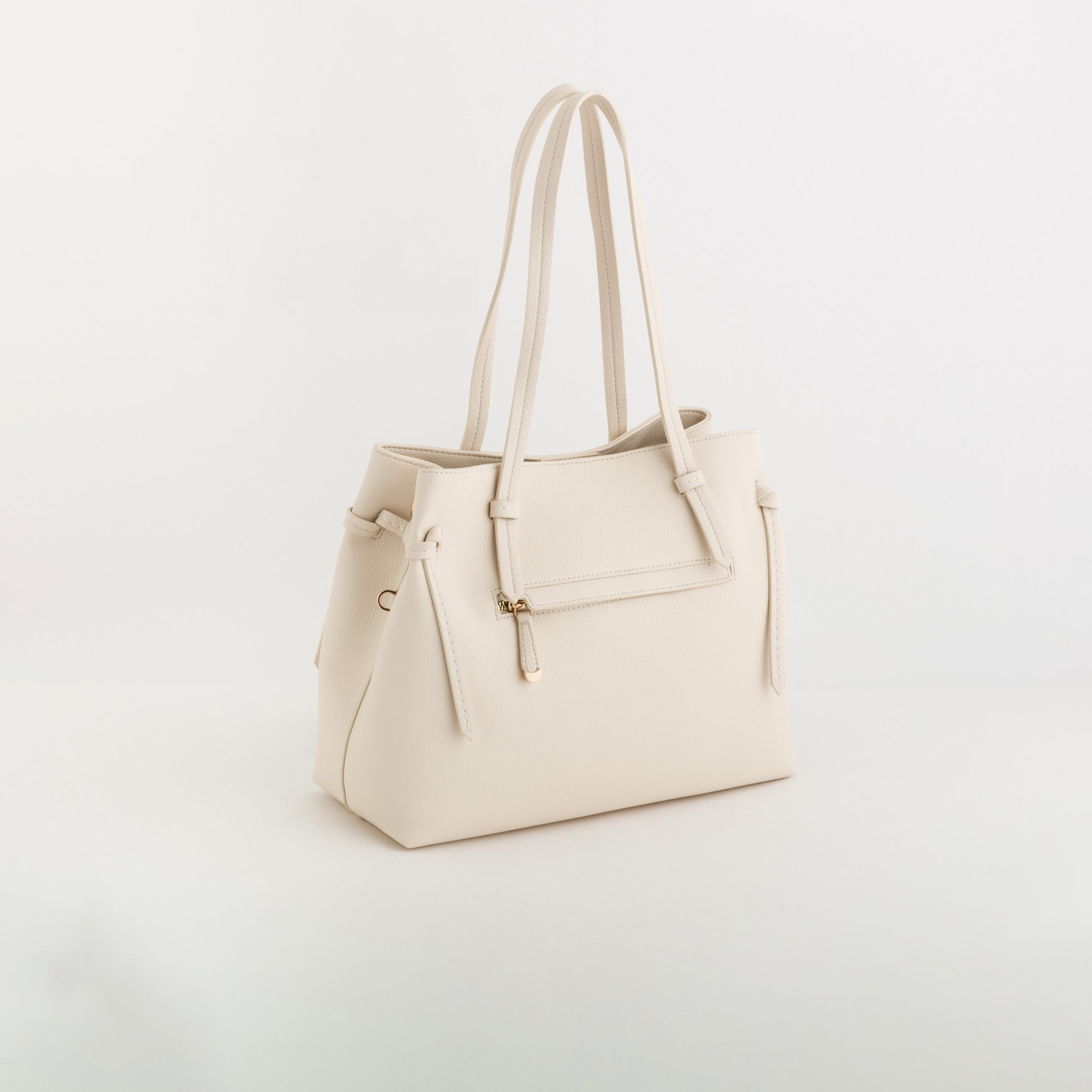 Carpisa Ulivo Textured Double Handle Tote Bag with Clip closure and Detachable Strap | 34 X 13 X 25.5 CM-women-bagsandwallets-handbags-image-3