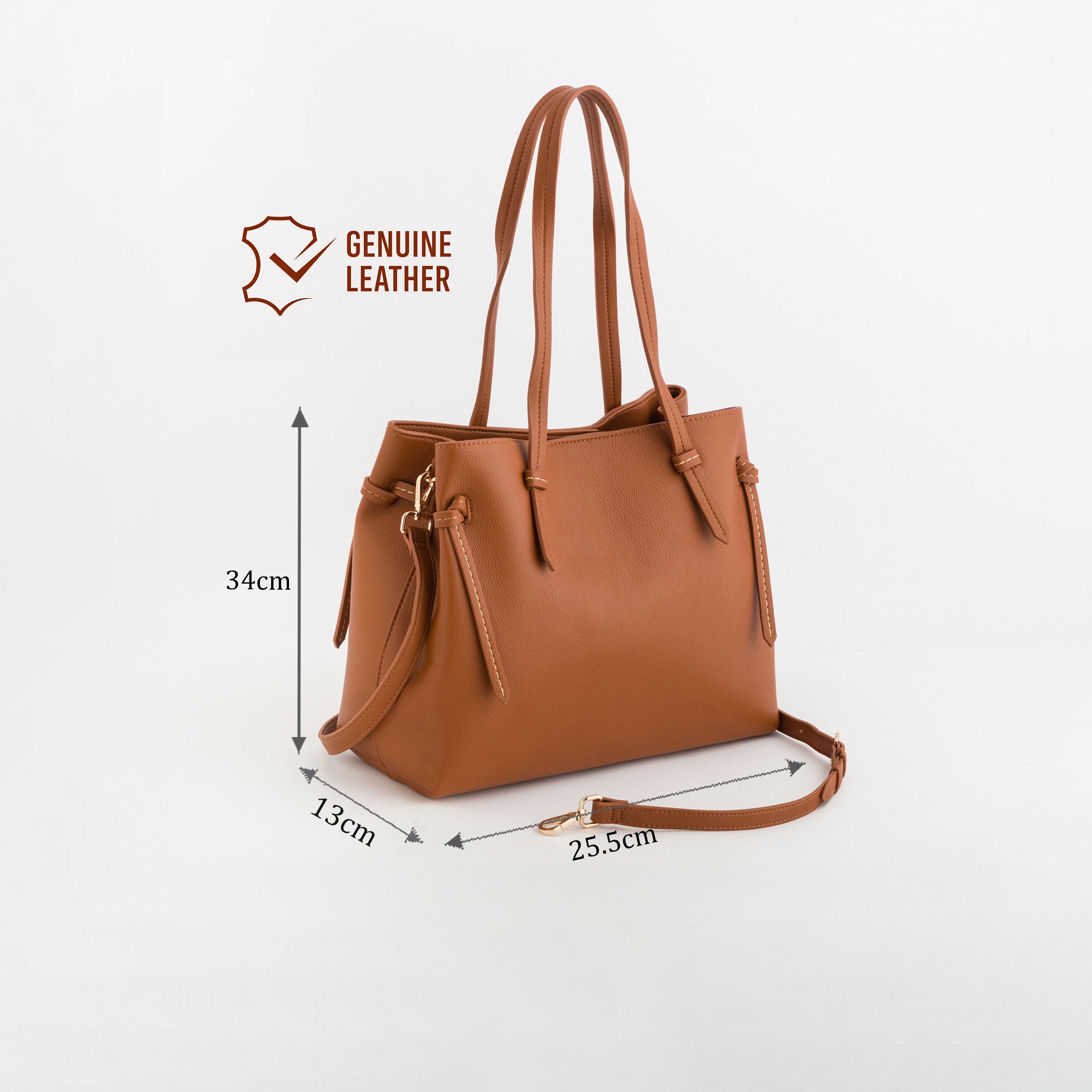 Carpisa Ulivo Textured Double Handle Tote Bag with Clip closure and Detachable Strap | 34 X 13 X 25.5 CM-women-bagsandwallets-handbags-image-2