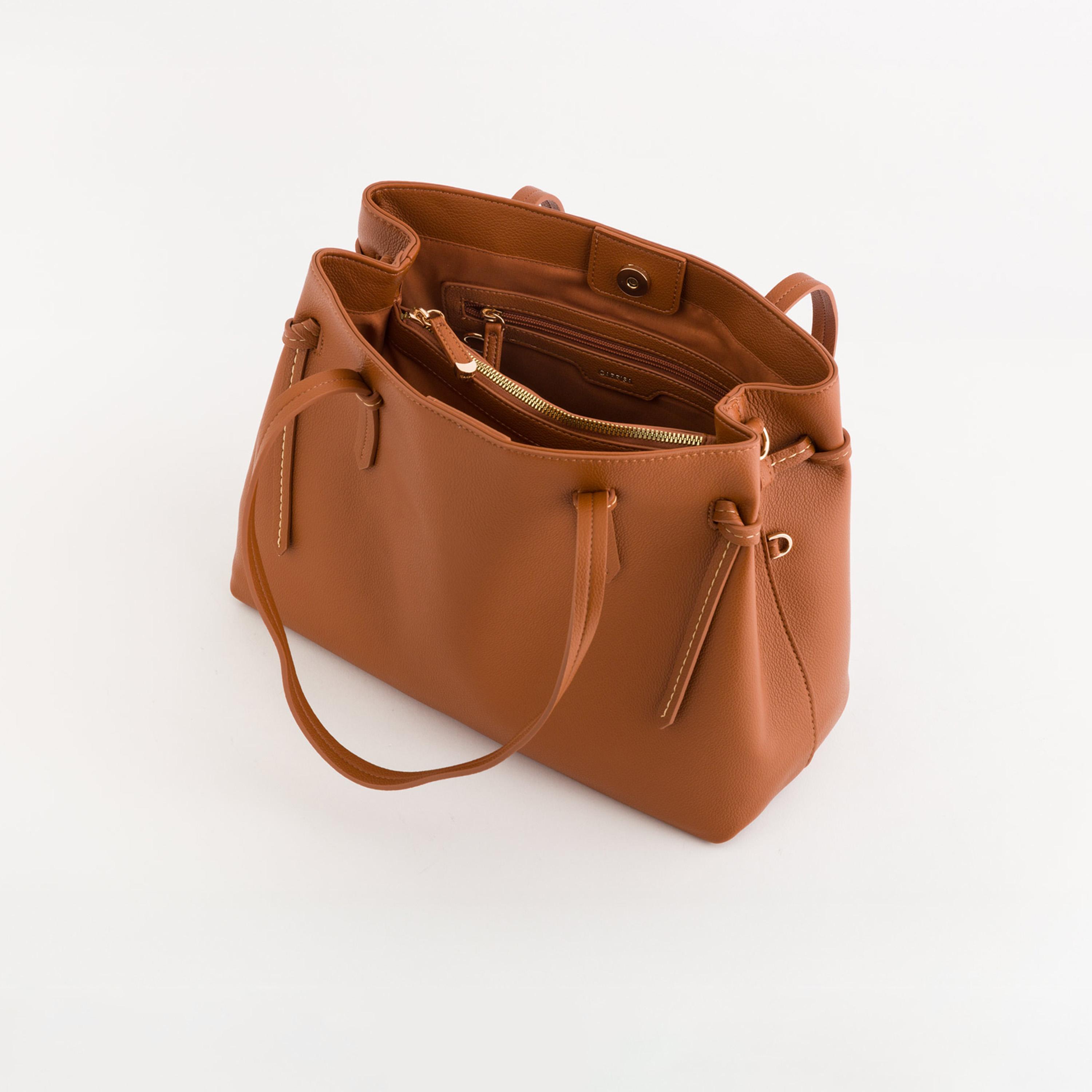 Carpisa Ulivo Textured Double Handle Tote Bag with Clip closure and Detachable Strap | 34 X 13 X 25.5 CM-women-bagsandwallets-handbags-image-4