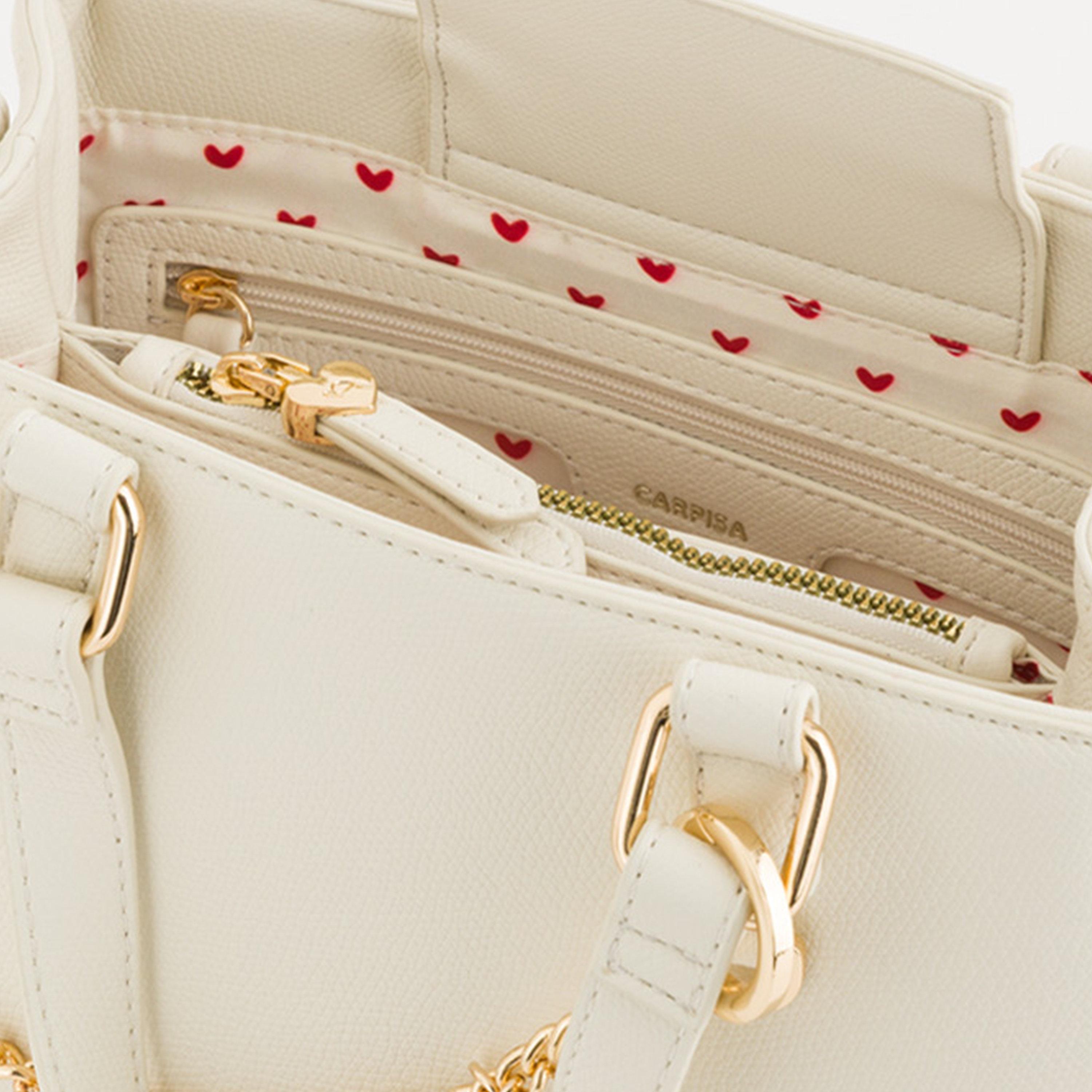 Carpisa Viola V3 Embellishment Double Handle Satchel Bag with Zipper closure and Detachable Strap | 24 X 11.5 X 17 CM-women-bagsandwallets-handbags-image-4