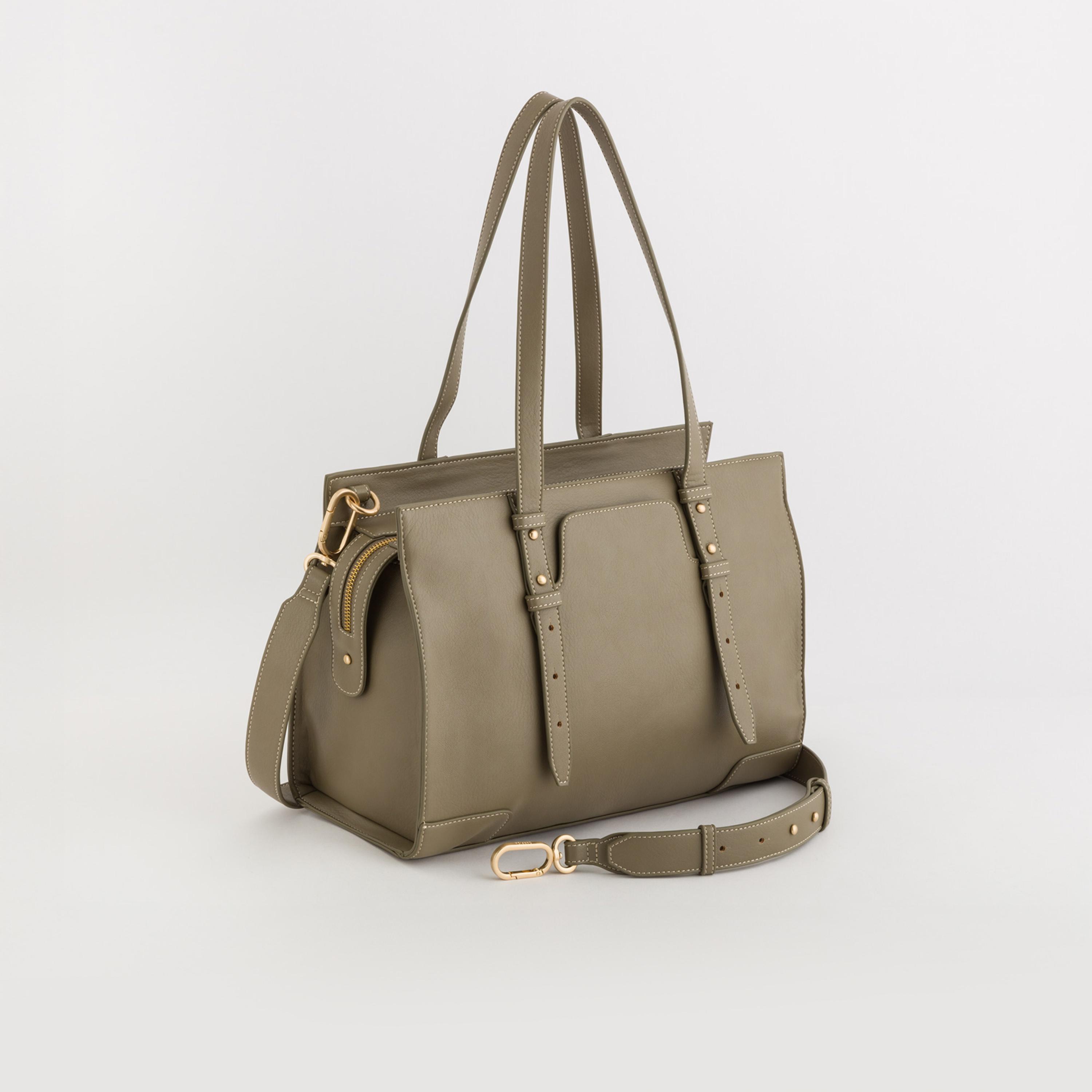 Carpisa Scilla Plain Double Handle Tote Bag with Zipper closure and Detachable Strap | 34 X 16 X 22 CM-women-bagsandwallets-handbags-image-1