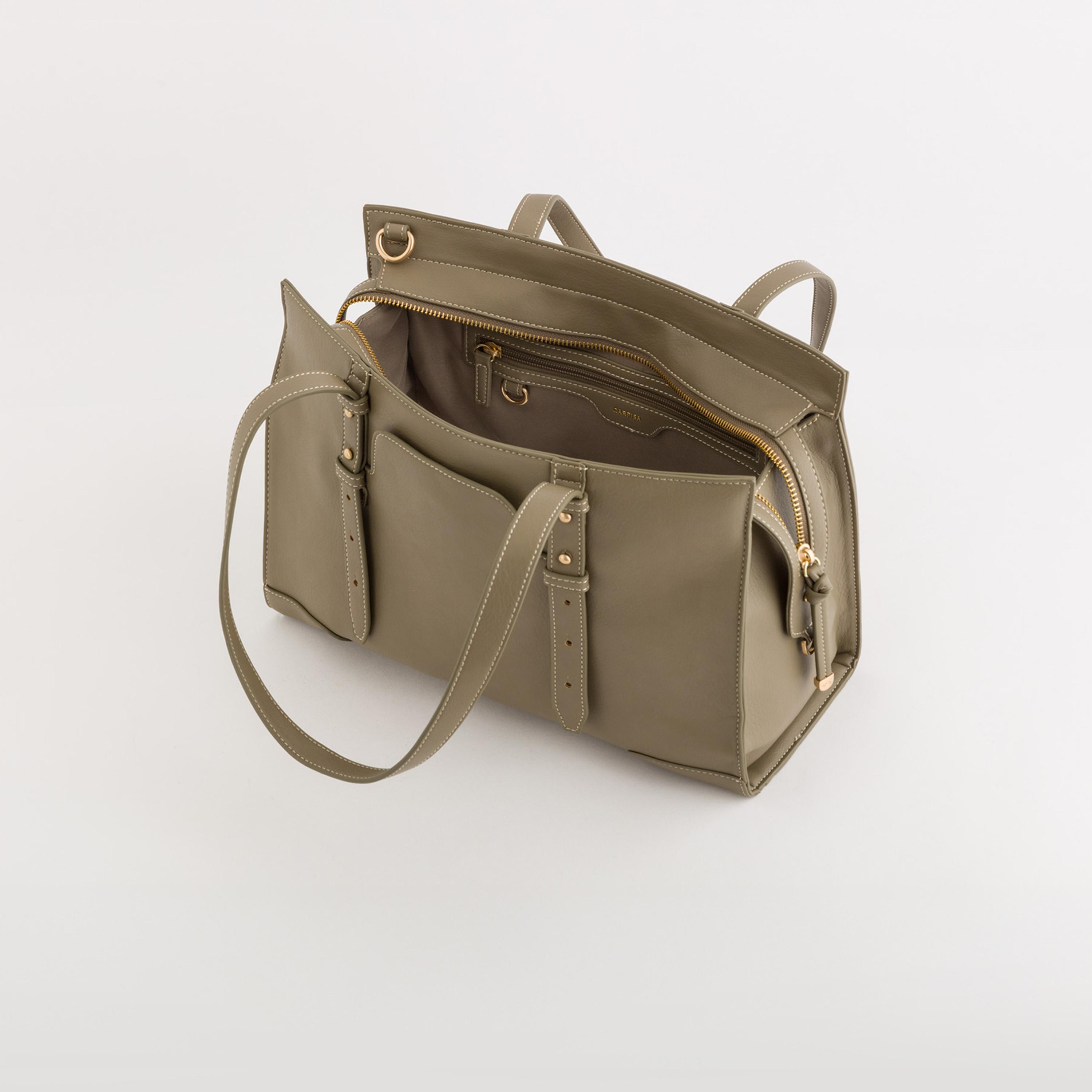 Carpisa Scilla Plain Double Handle Tote Bag with Zipper closure and Detachable Strap | 34 X 16 X 22 CM-women-bagsandwallets-handbags-image-4