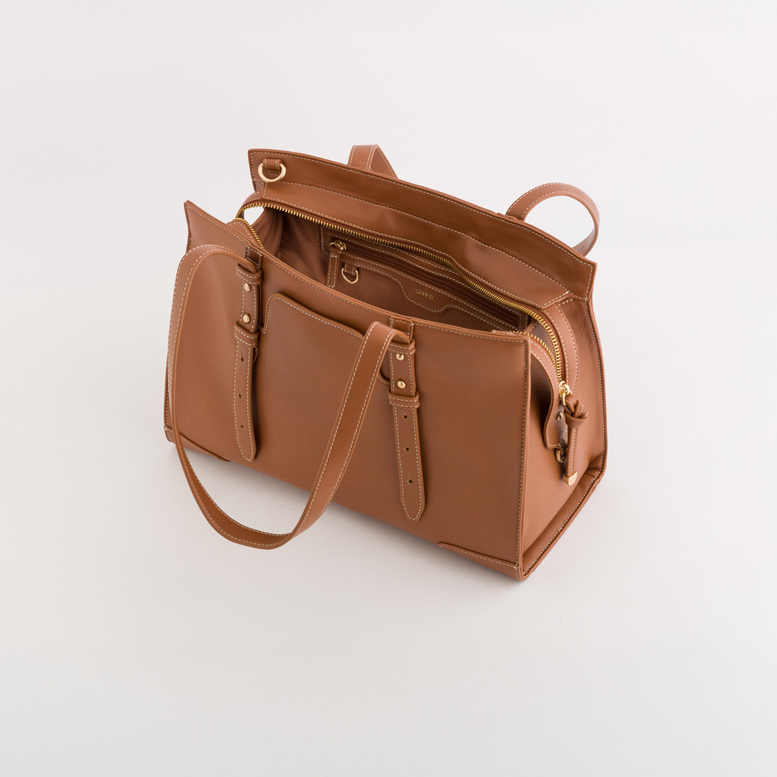 Carpisa Scilla Plain Double Handle Tote Bag with Zipper closure and Detachable Strap | 34 X 16 X 22 CM-women-bagsandwallets-handbags-image-4