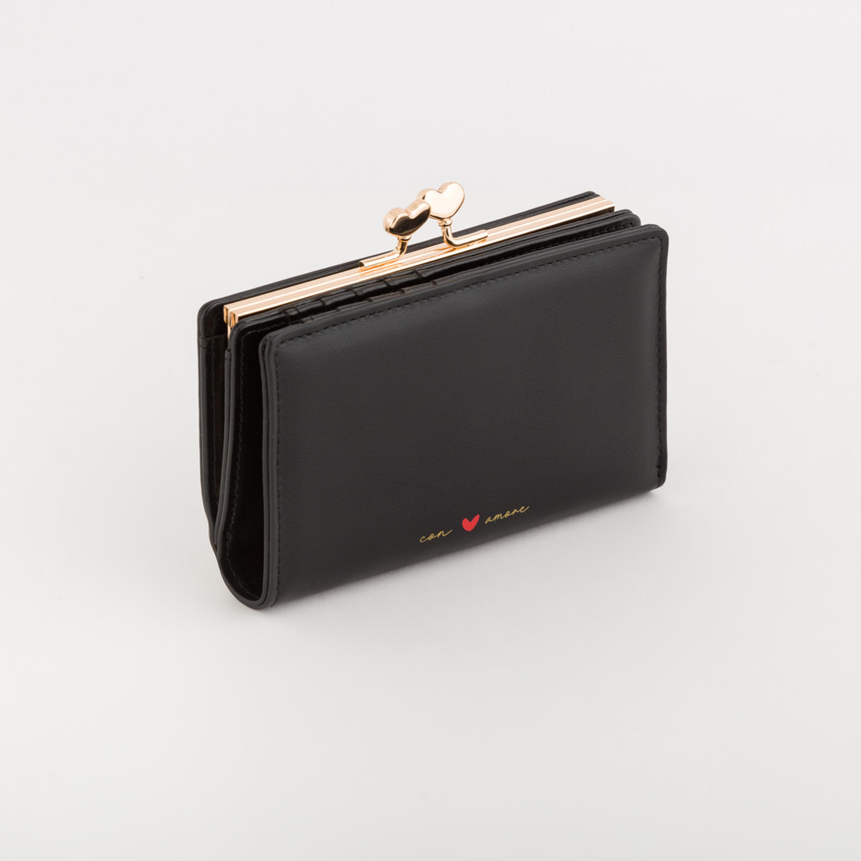 Carpisa Melissa V1 Plain Wallet with Kiss Lock closure | 14.5 X 2 X 9 CM-women-bagsandwallets-wallets-image-1