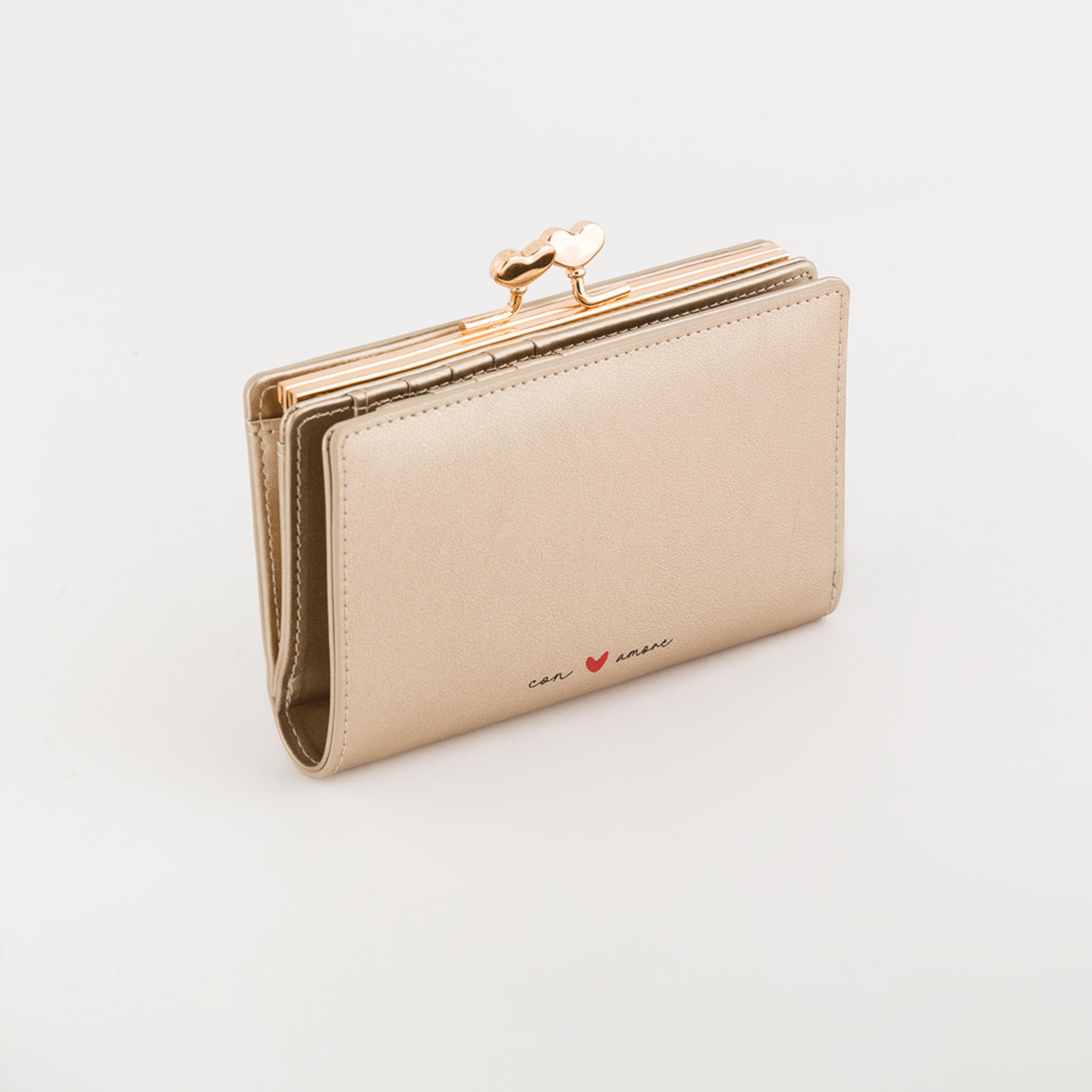 Carpisa Melissa V1 Plain Wallet with Kiss Lock closure | 14.5 X 2 X 9 CM-women-bagsandwallets-wallets-image-1