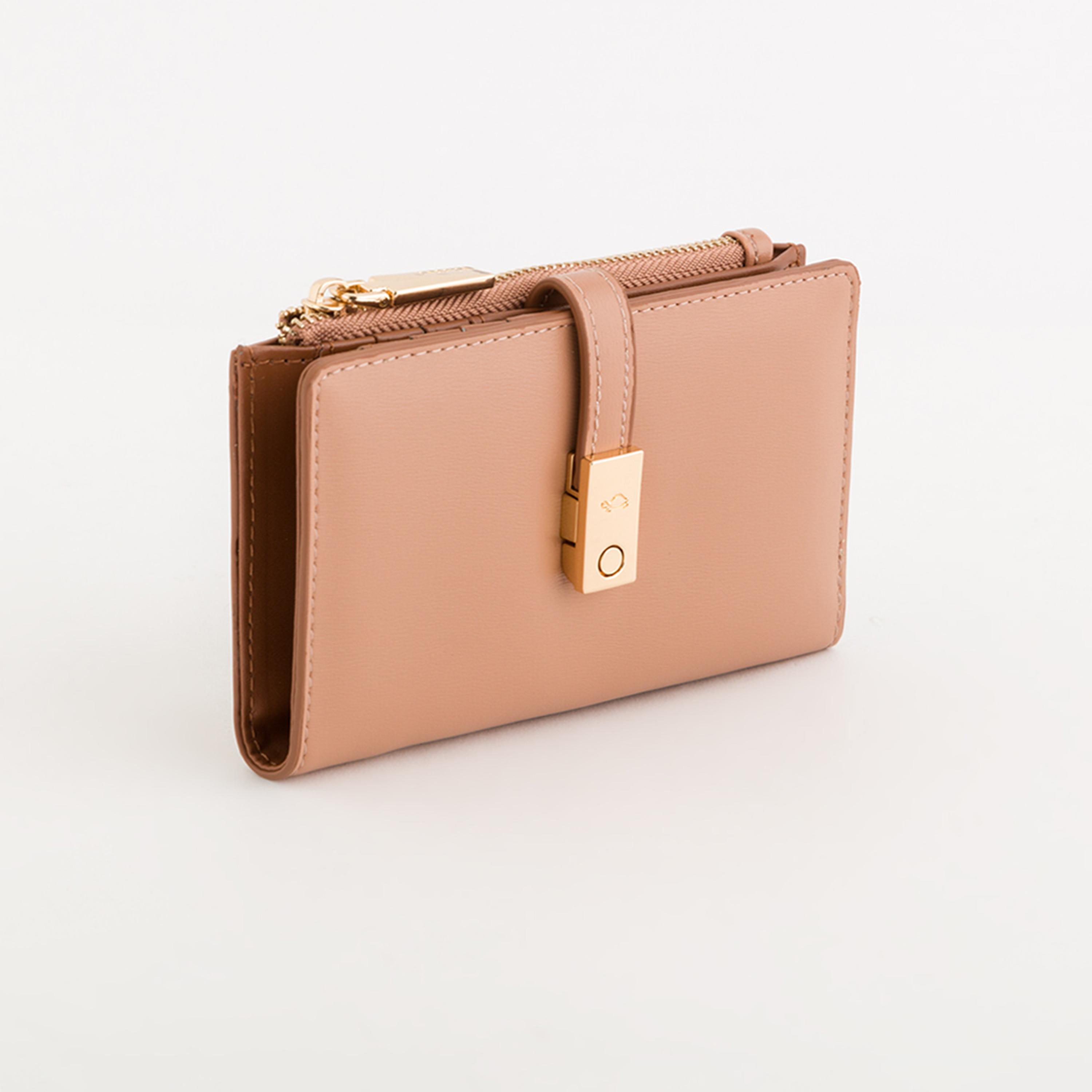 كاربيسا - محفظة بتونيا سادة بسحاب للإغلاق | 14 × 1 × 9 سم-women-bagsandwallets-wallets-image-1