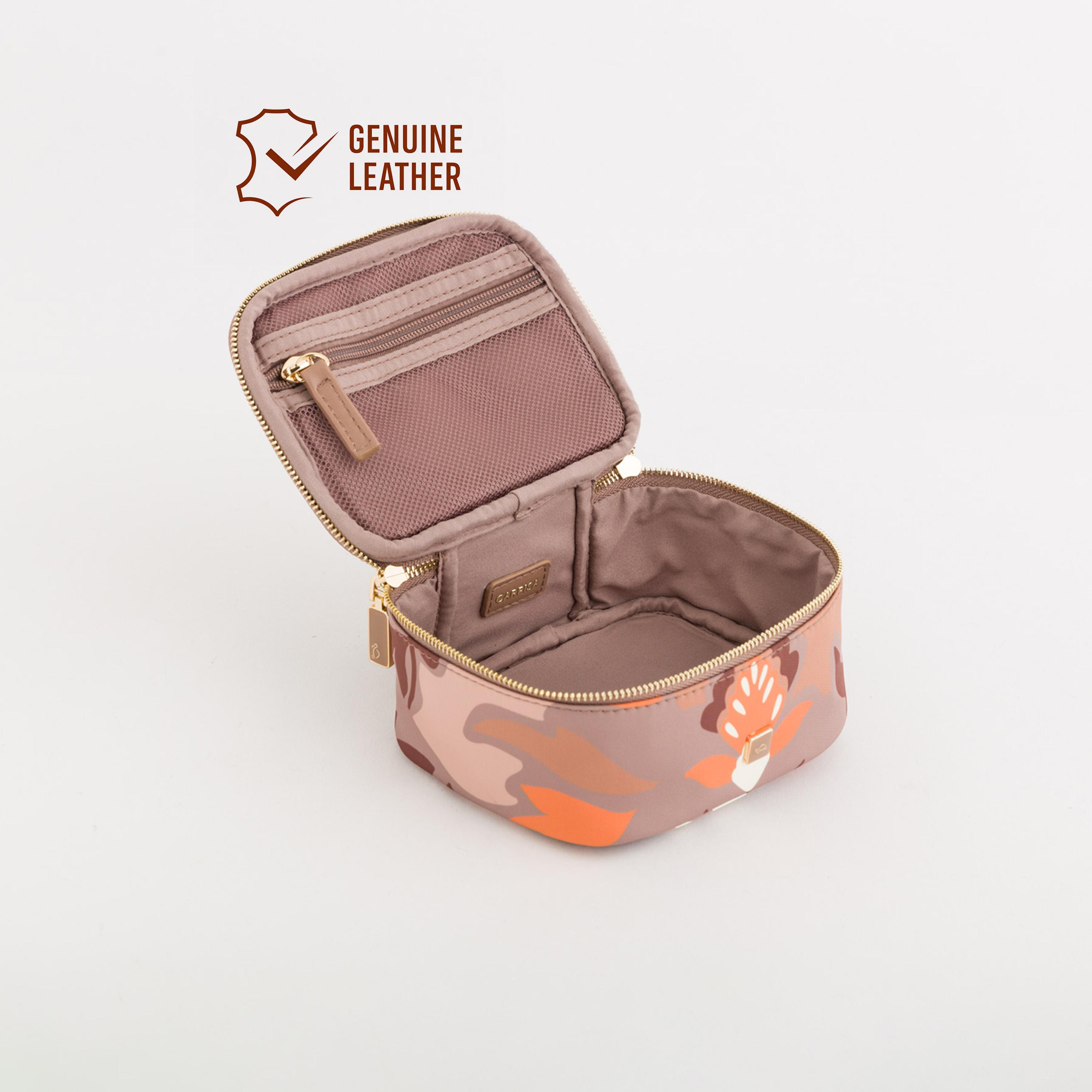 كاربيسا - شنطة أدوات تجميل مزينة بباقة زهور مع سحاب للإغلاق | AND2080344626901-household-storage-cosmeticorganizing-makeuporganizersandsets-image-2