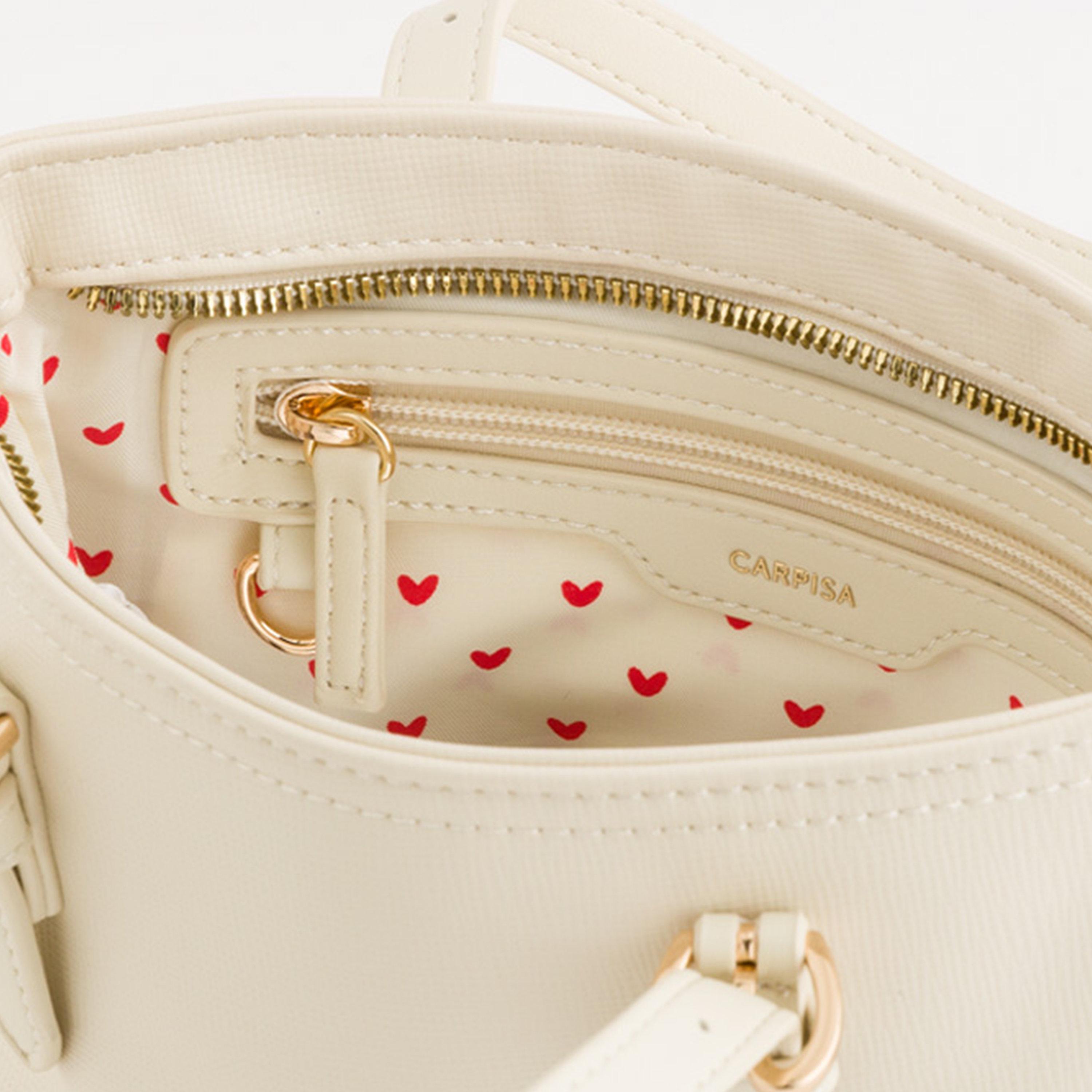 Carpisa Dalia V3 Textured Double Handle Satchel Bag with Zipper closure and Detachable Strap | 18 X 8.5 X 16.5 CM-women-bagsandwallets-handbags-image-4