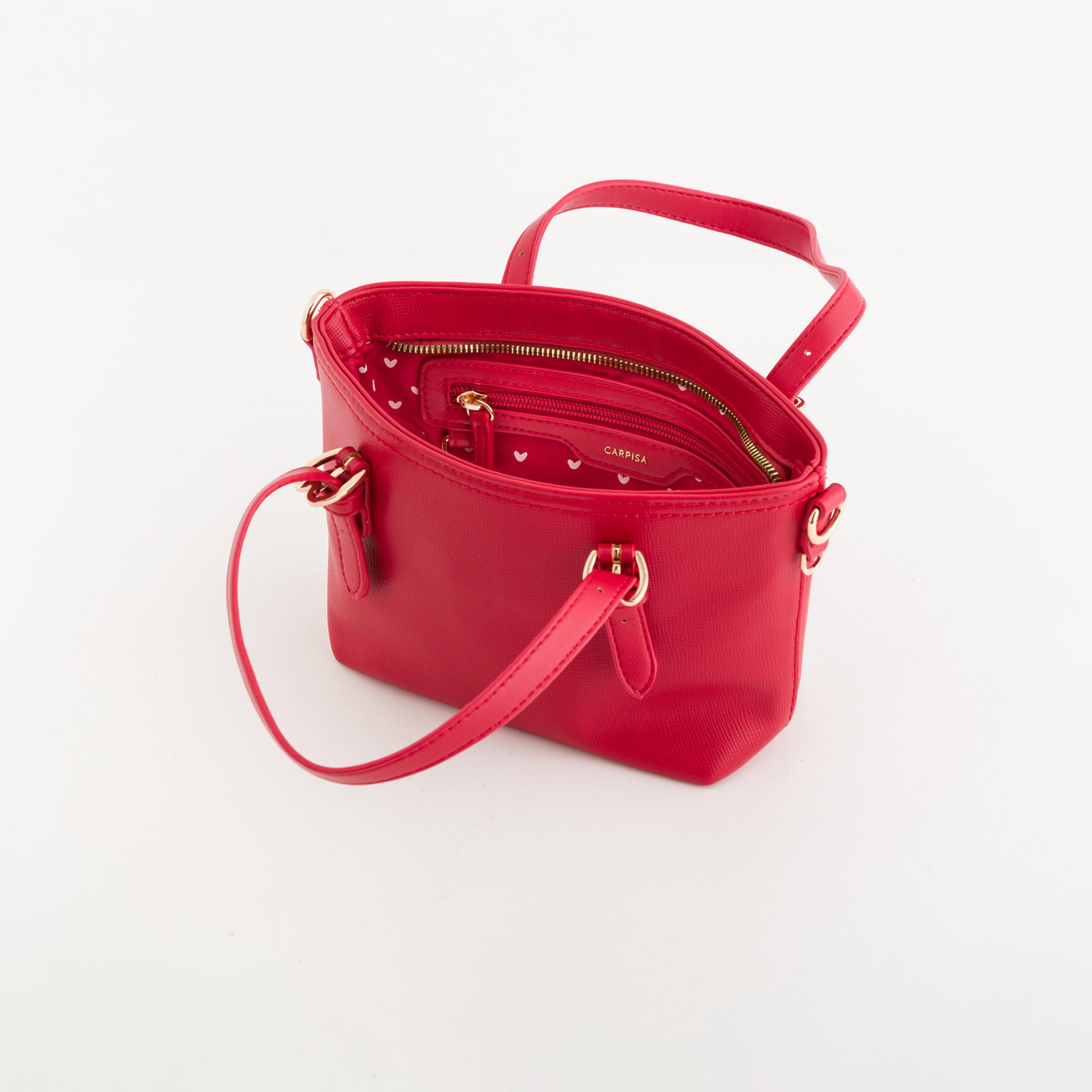 Carpisa Dalia V3 Textured Double Handle Satchel Bag with Zipper closure and Detachable Strap | 18 X 8.5 X 16.5 CM-women-bagsandwallets-handbags-image-3
