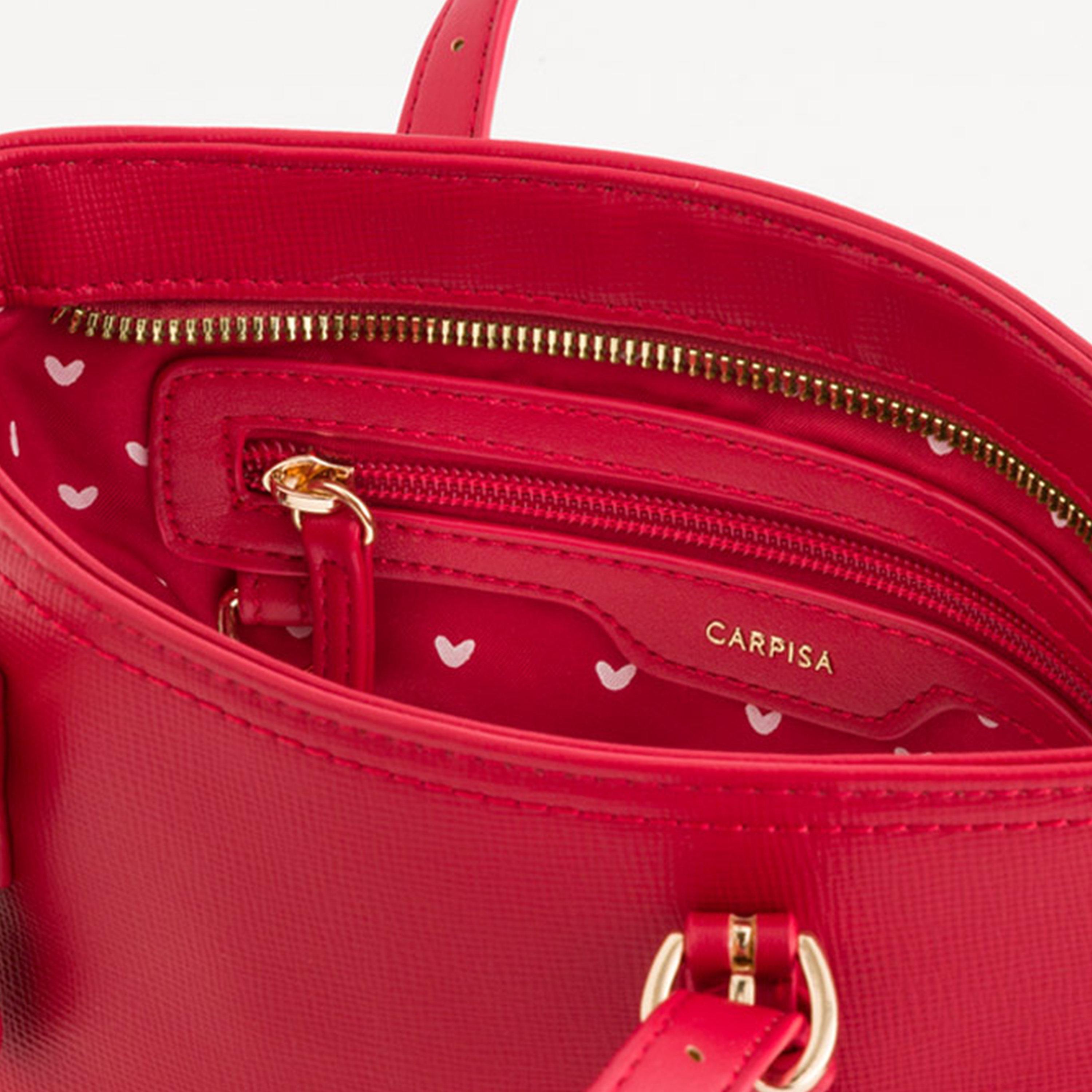 Carpisa Dalia V3 Textured Double Handle Satchel Bag with Zipper closure and Detachable Strap | 18 X 8.5 X 16.5 CM-women-bagsandwallets-handbags-image-4