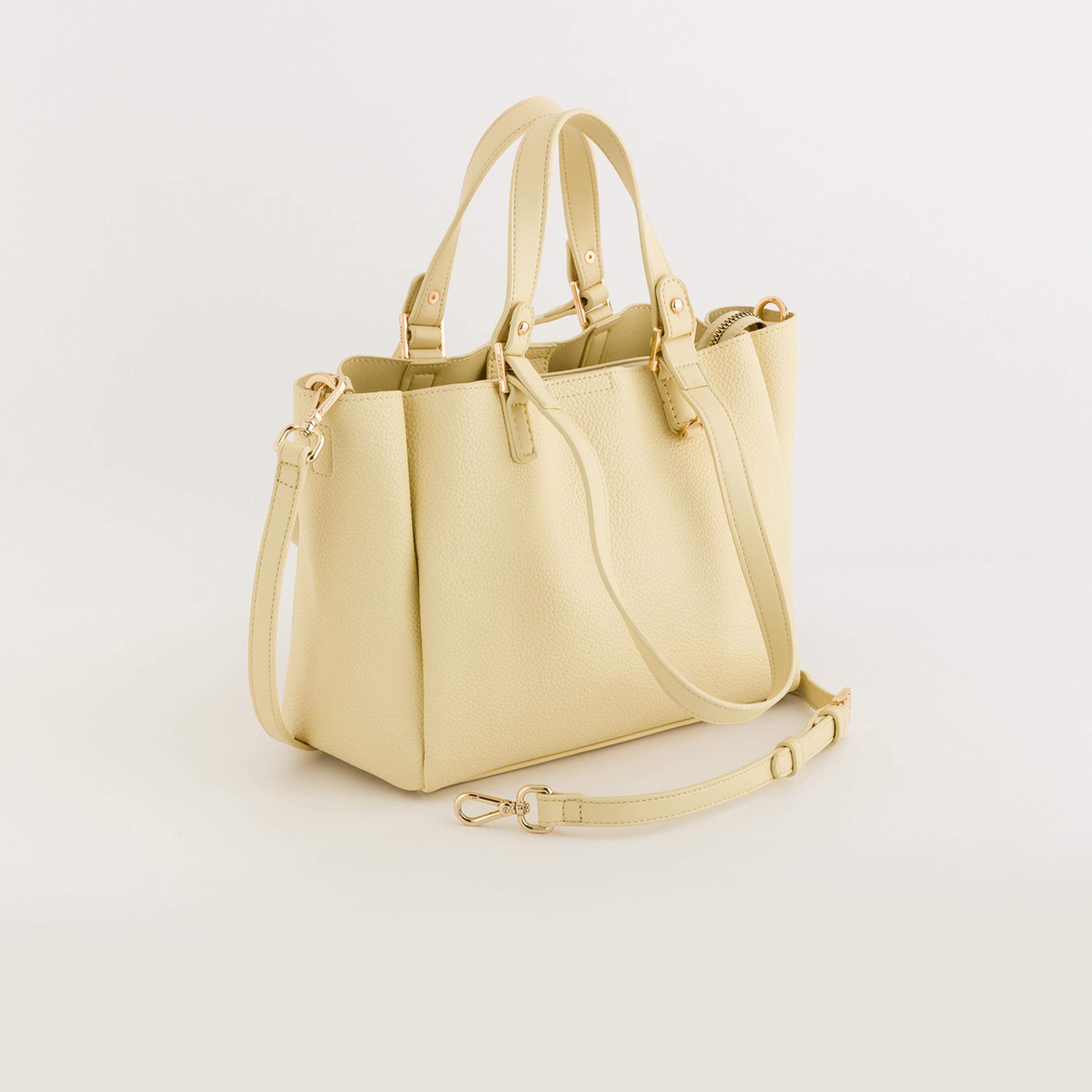 Carpisa Amaranta Spring Textured Double Handle Tote Bag with Zipper closure and Detachable Strap | 26 X 12.5 X 21 CM-women-bagsandwallets-handbags-image-1