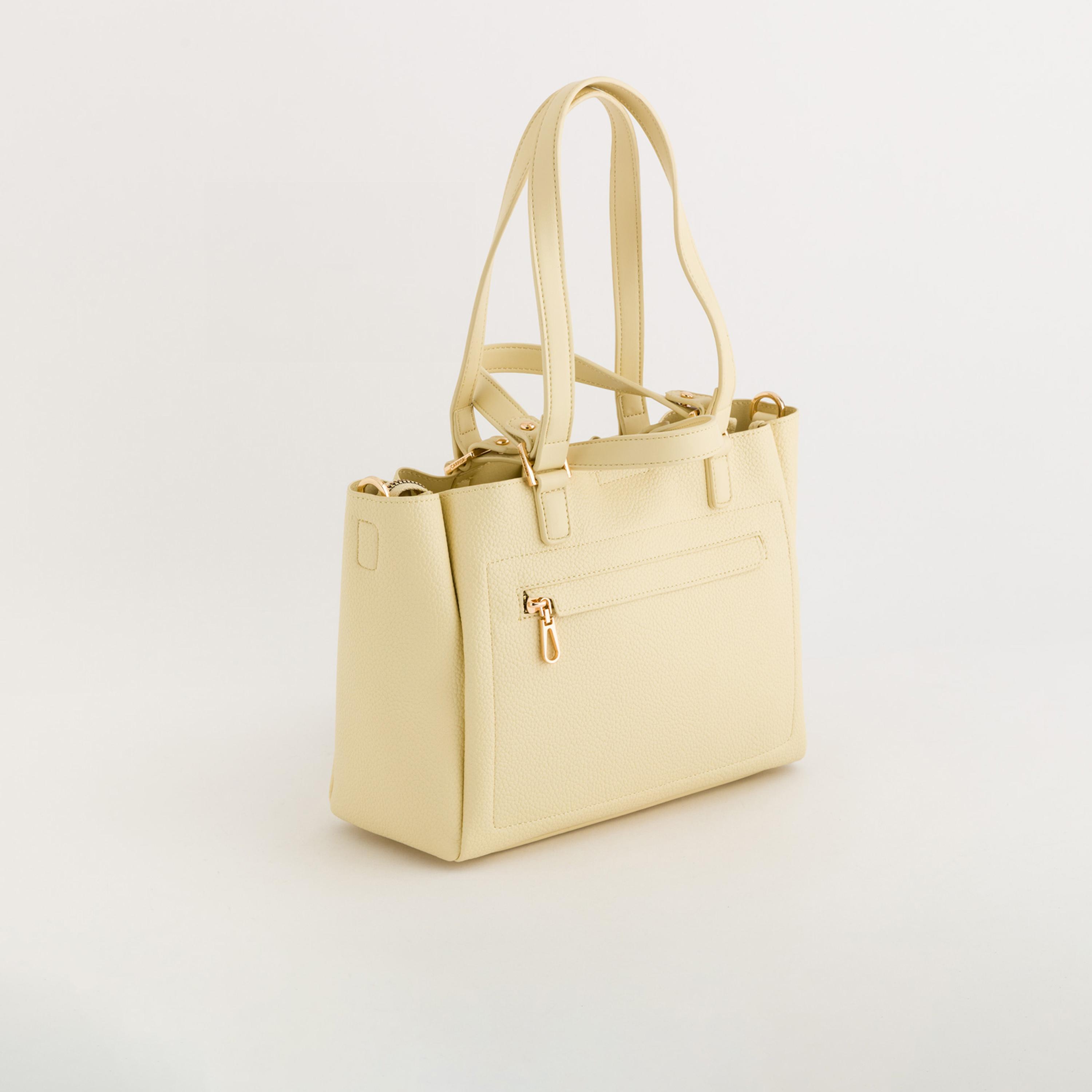Carpisa Amaranta Spring Textured Double Handle Tote Bag with Zipper closure and Detachable Strap | 26 X 12.5 X 21 CM-women-bagsandwallets-handbags-image-3