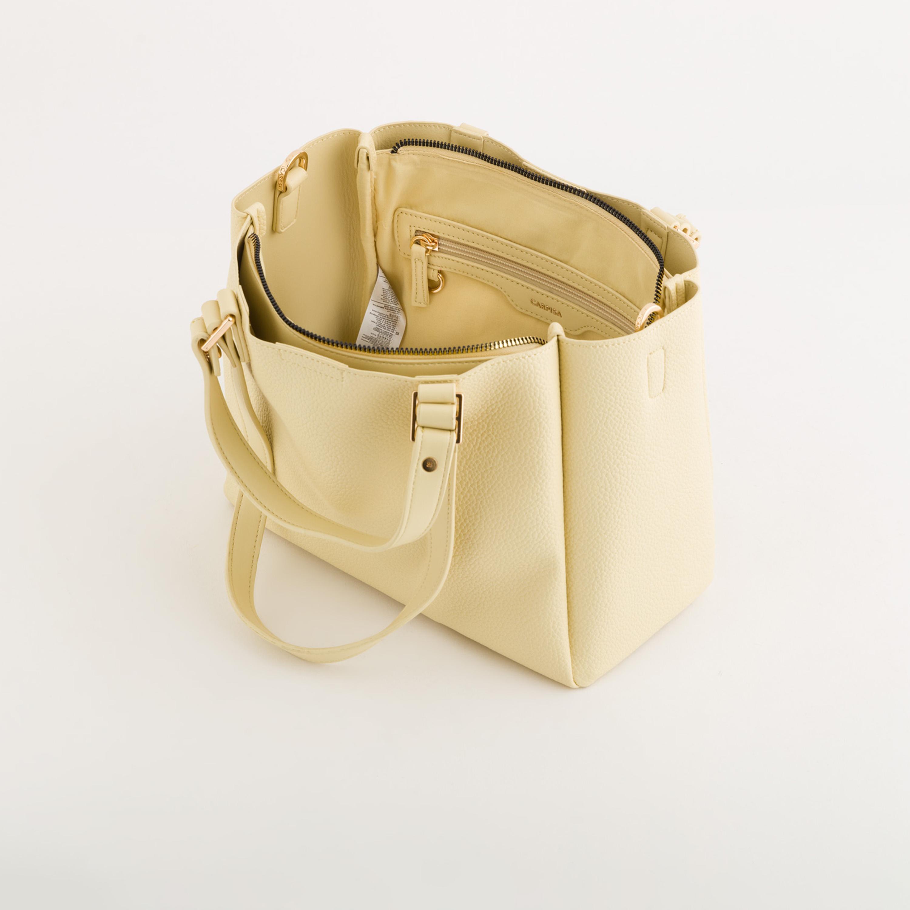 Carpisa Amaranta Spring Textured Double Handle Tote Bag with Zipper closure and Detachable Strap | 26 X 12.5 X 21 CM-women-bagsandwallets-handbags-image-4