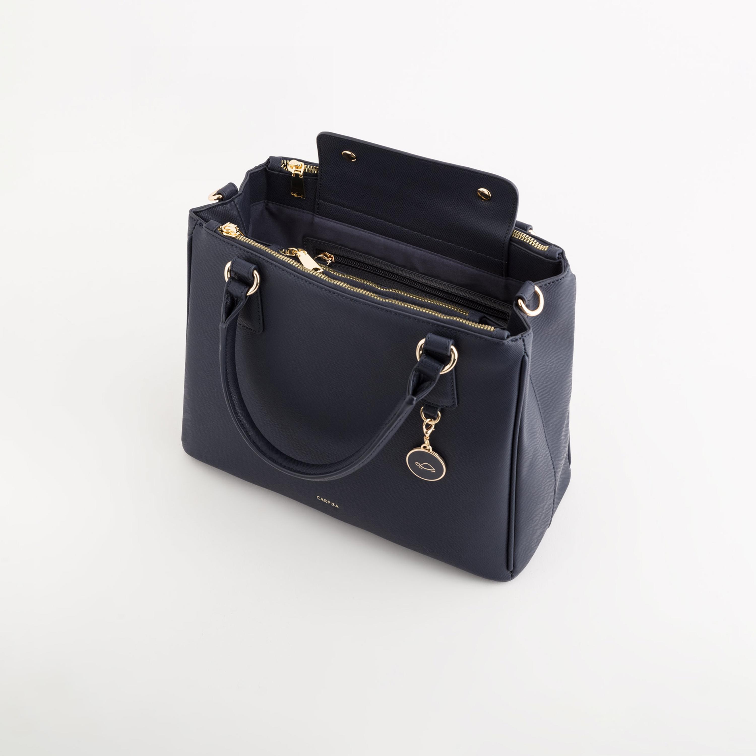 Carpisa Loto V2 Textured Double Handle Tote Bag with Zipper closure and Detachable Strap | 31 X 13 X 23 CM-women-bagsandwallets-handbags-image-3