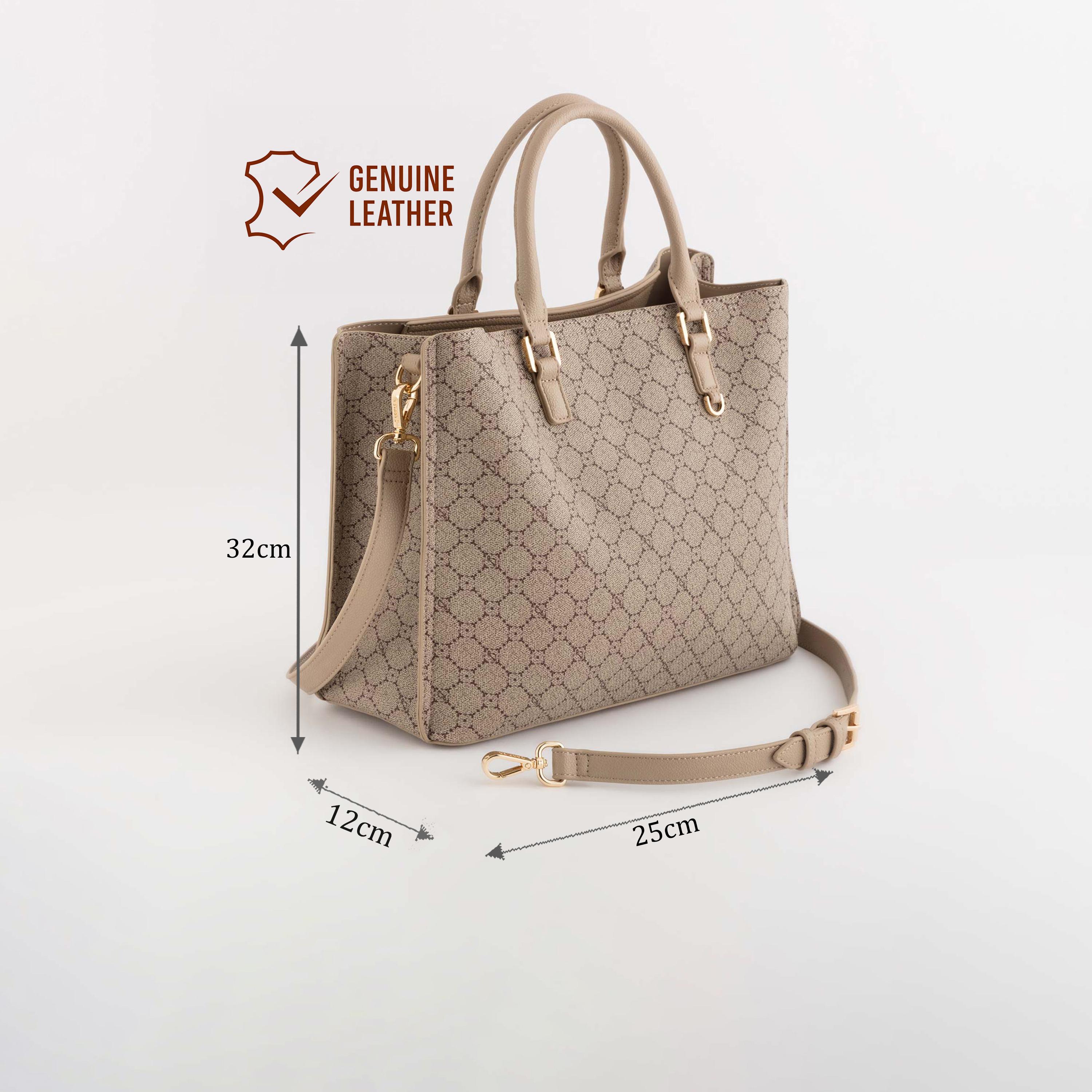 كاربيسا - شنطة تسوق ديانا مطبوعة بمقبضين وسحاب إغلاق وحزام قابل للإزالة | 32 × 12 × 25 سم-women-bagsandwallets-handbags-image-2