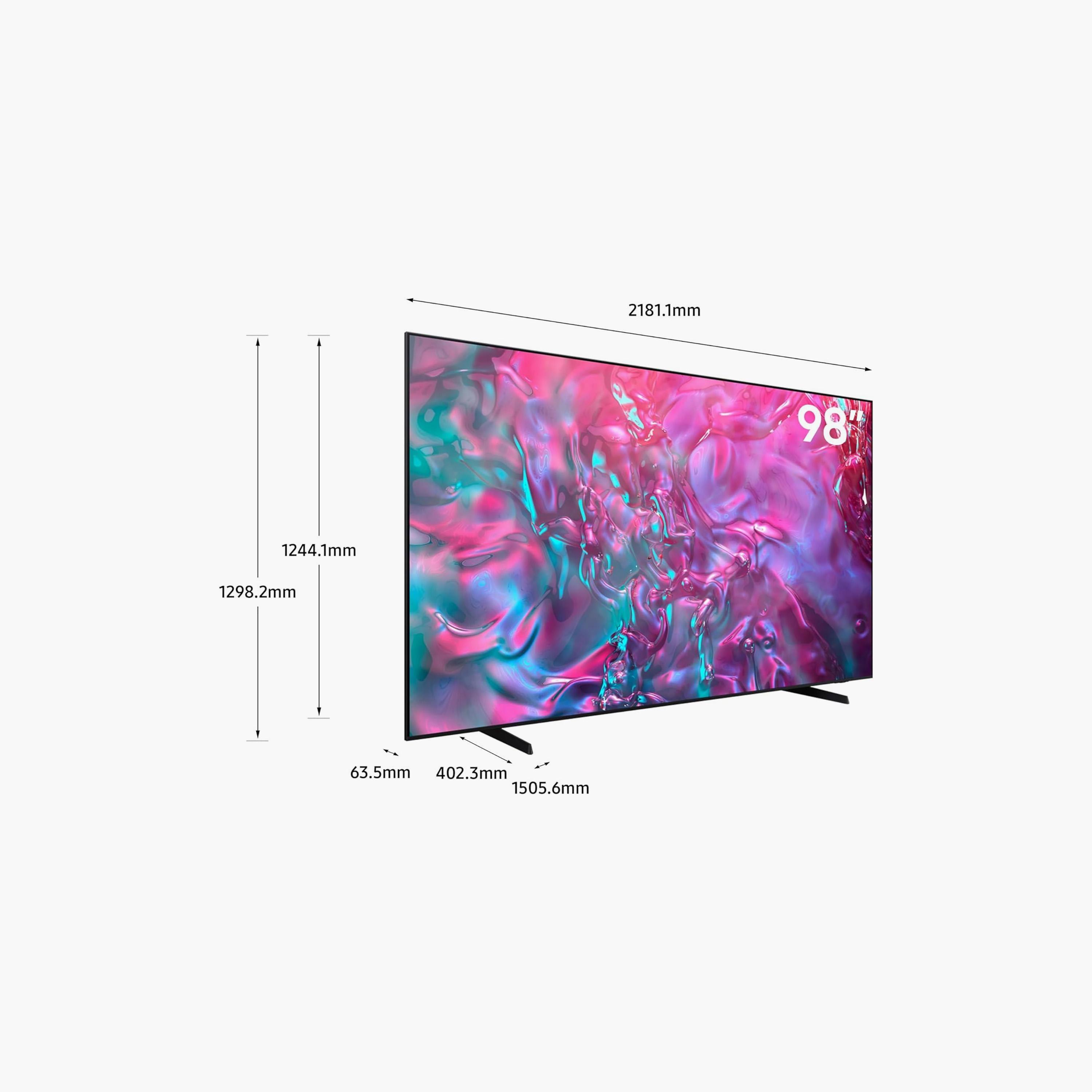 Samsung 98 Inch LED TV, DU9000, 4K, Crystal Processor 4K, 100Hz Refresh Rate, 20W Sound Output, Multiple Connectivity Options, Tizen Smart TV, UA98DU9000UXZN (2024) Black-electronics-televisionandvideo-image-2