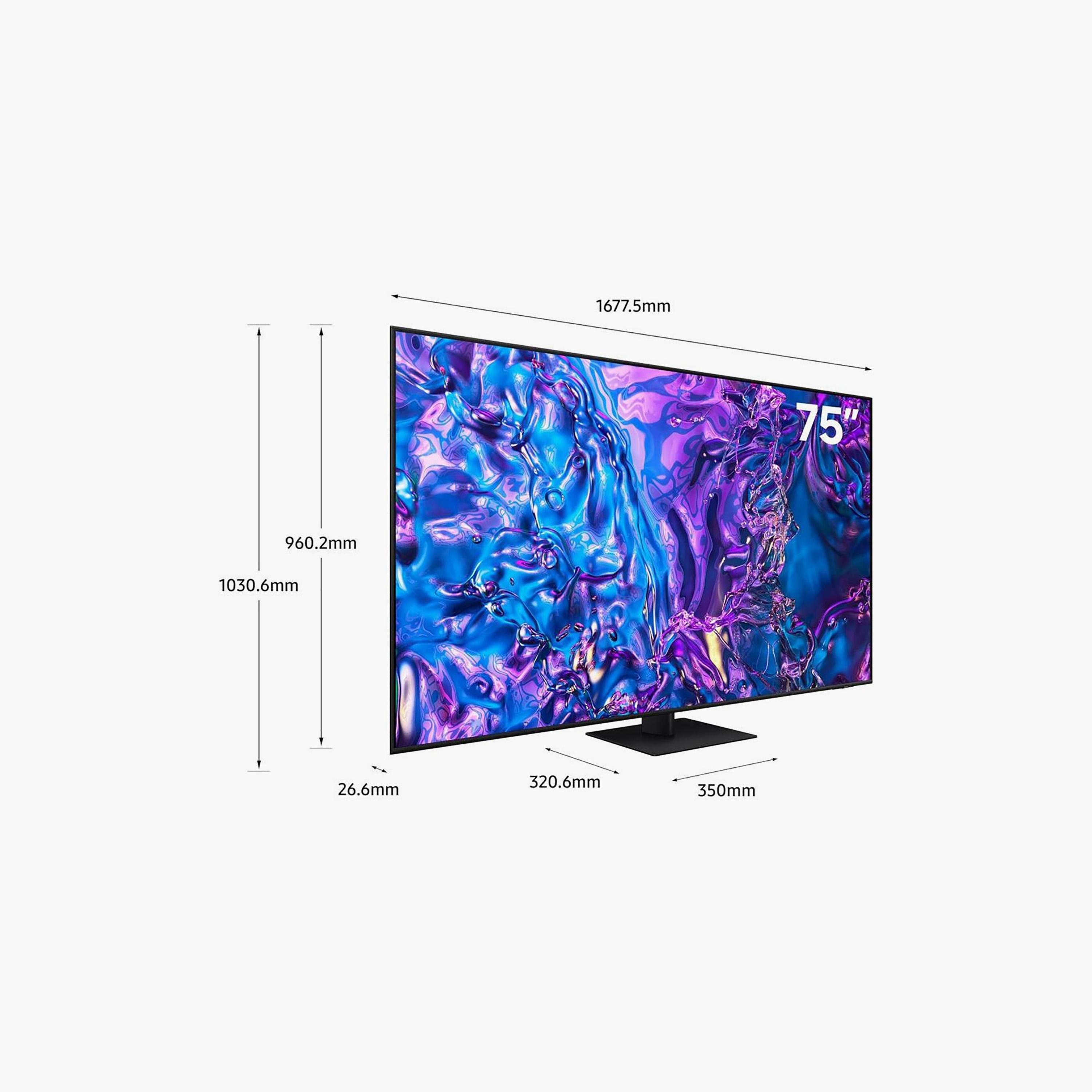 تلفزيون سامسونج 75 بوصة كيو ليد، Q70D، بدقة 4K، معالج NQ4 AI الجيل الثاني، حجم لوان 100% مع كوانتوم دوت، ترقية 4K بالذكاء الاصطناعي، تردد 120 هرتز، نظام تايزن الذكي، QA75Q70DAUXZN (إصدار 2024)-electronics-televisionandvideo-image-2