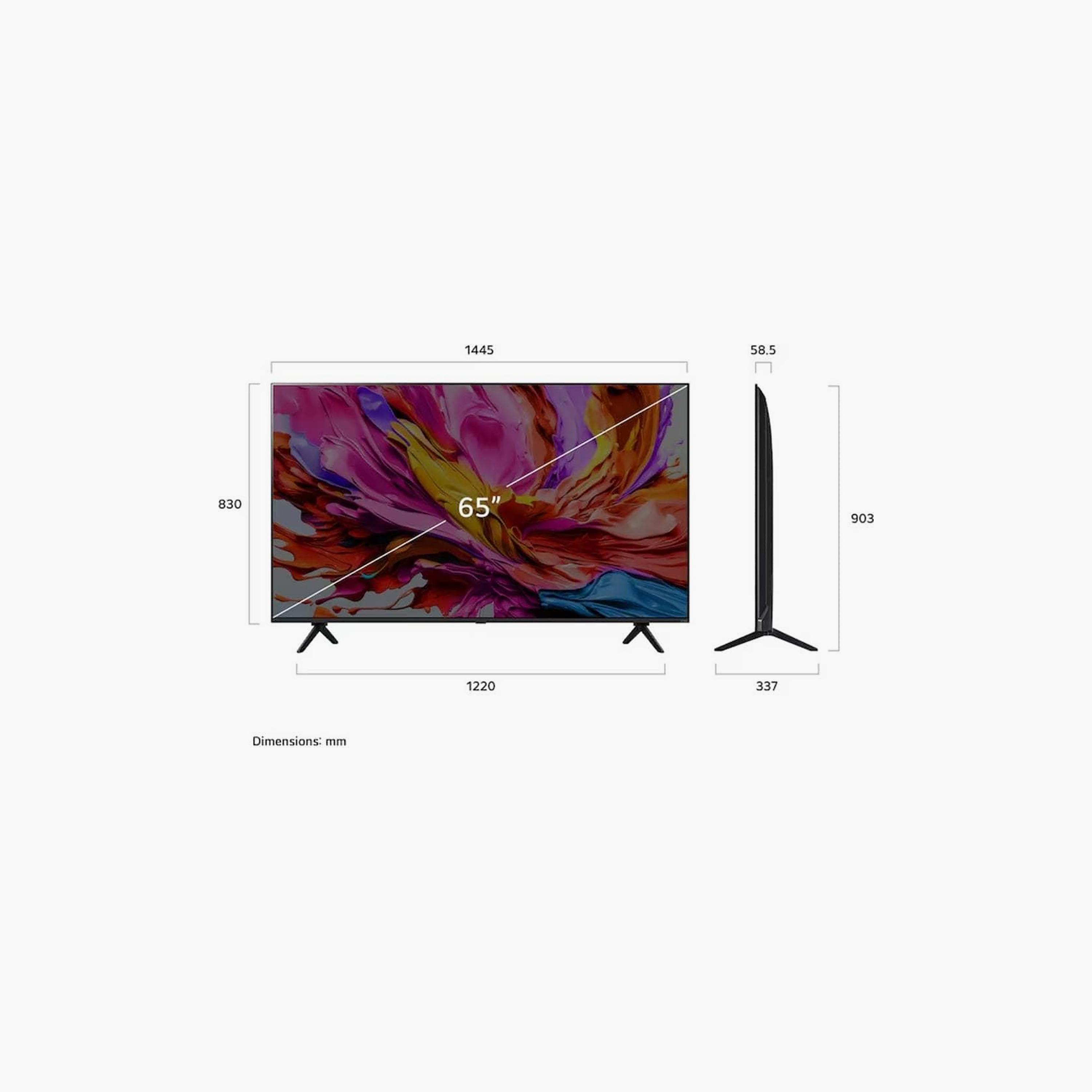 تلفزيون إل جي 65 بوصة كيو إن إي دي إيفو، QNED91، بدقة 4K، معالج α8 الجيل الثاني، تردد 120 هرتز، مخرج صوت 40 واط، دعم دولبي، نظام webOS الذكي، 65QNED91A (إصدار 2025) لون أسود-electronics-televisionandvideo-image-4
