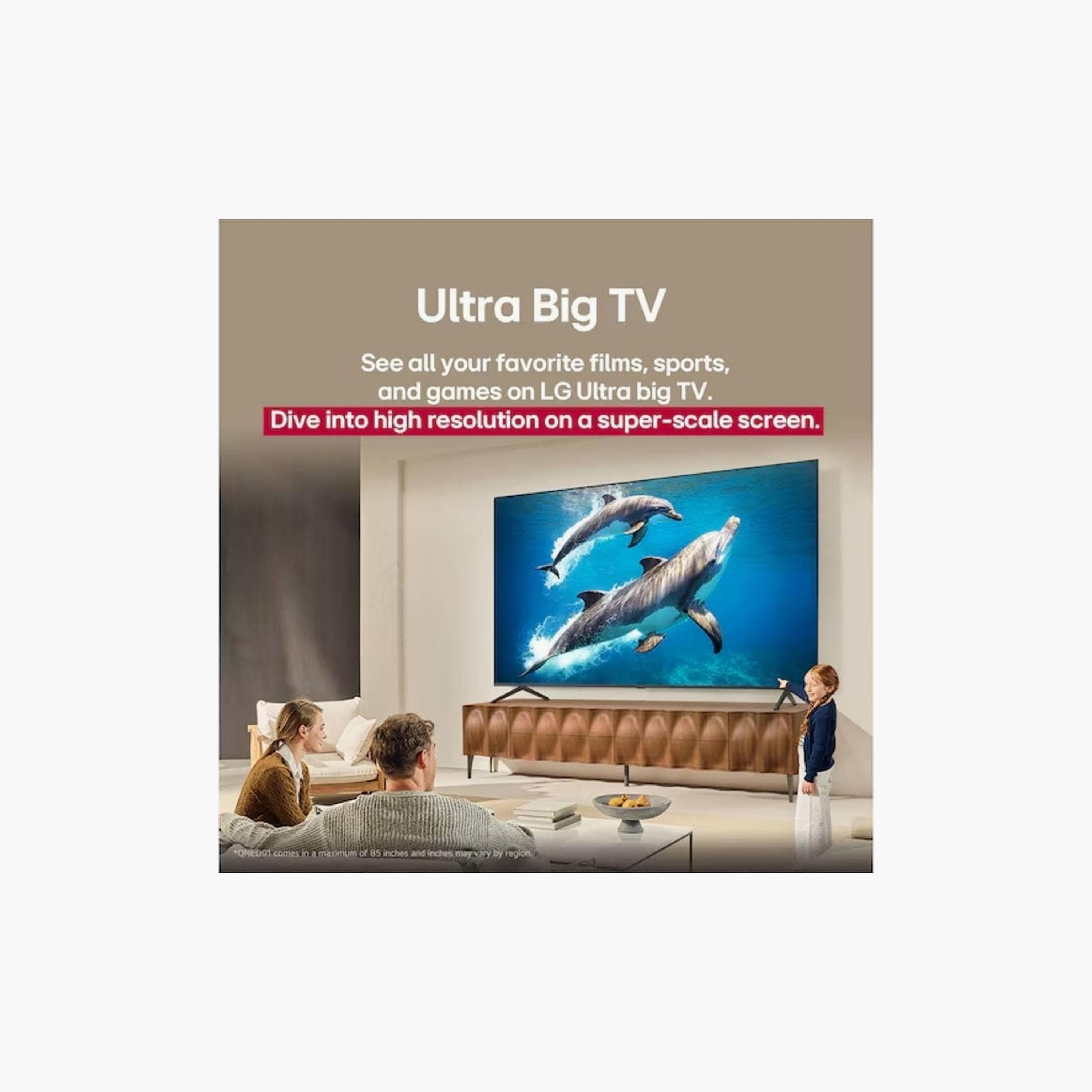 LG 75 Inch QNED evo TV, QNED91, 4K, α8 AI Processor 4K Gen2, 120Hz Refresh Rate, 40W Sound Output, Multiple Connectivity Options, webOS Smart TV, 75QNED91A6A-AMAQ (2025) Black-electronics-televisionandvideo-image-3