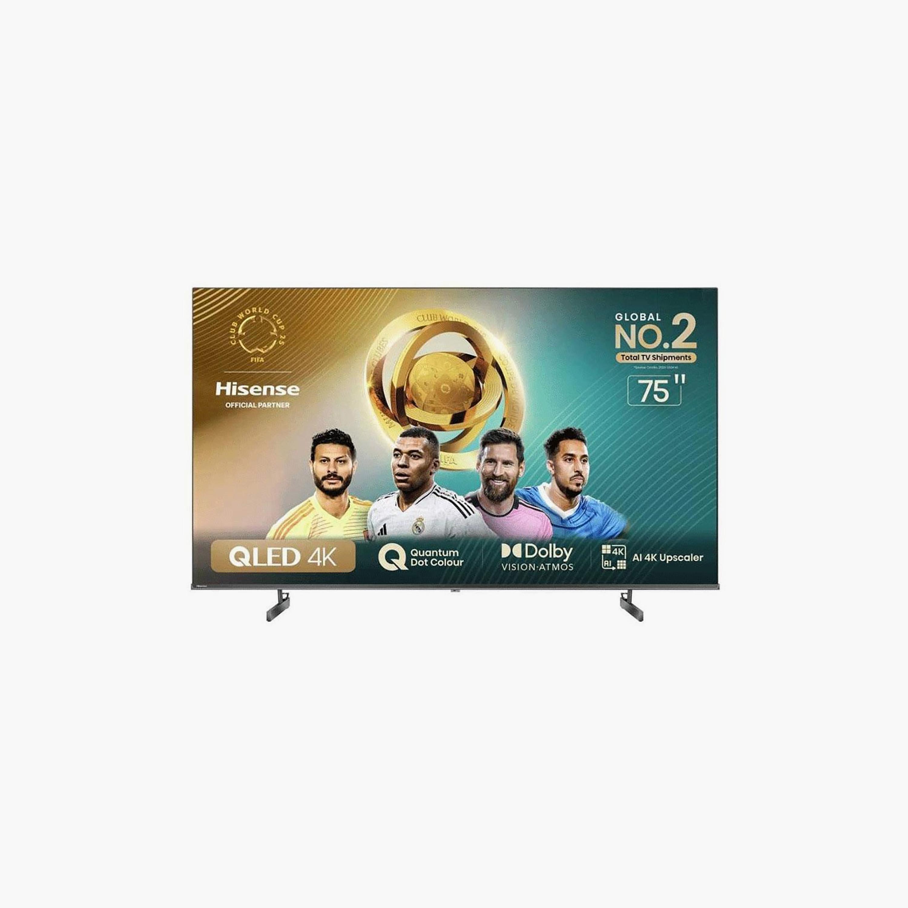 تلفزيون هايسنس 75 بوصة كيو ليد، سلسلة Q6N، بدقة 4K، معالج Hi View Engine Pro، تردد 60 هرتز، دولبي فيجن أتموس، وضع الألعاب بلس، نظام VIDAA الذكي، 75Q6N لون أسود-electronics-televisionandvideo-image-1