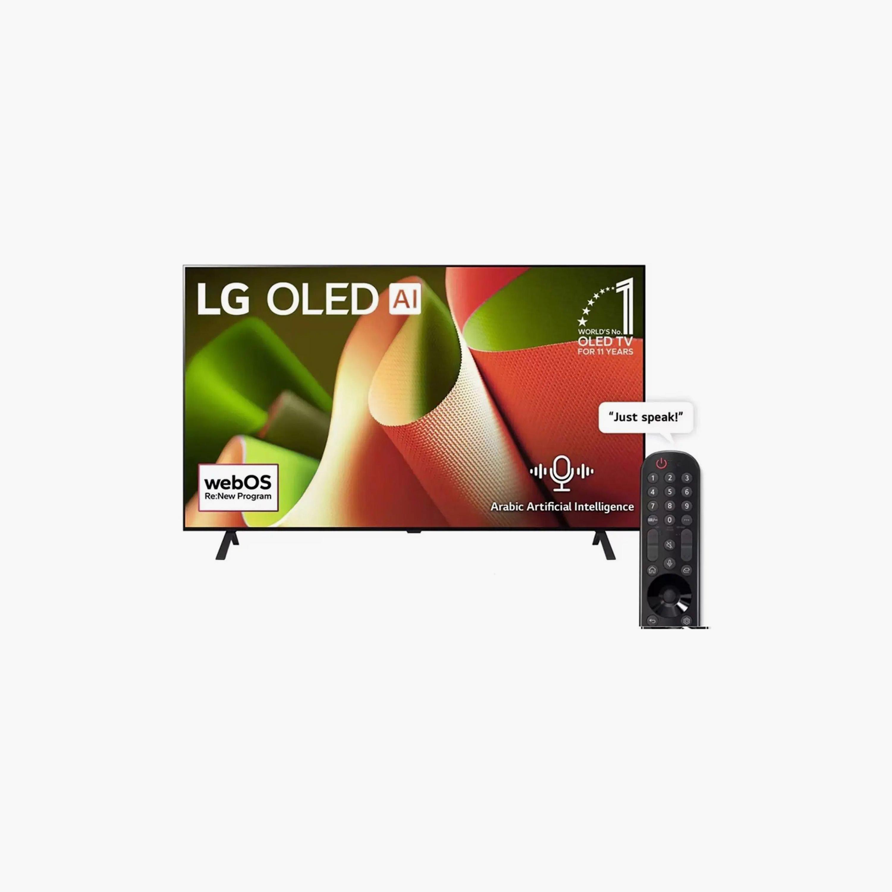 تلفزيون إل جي 65 بوصة أوليد، B4، بدقة 4K، معالج α8 الجيل الرابع، تردد 120 هرتز، مخرج صوت 20 واط، دولبي فيجن، نظام webOS الذكي، OLED65B46LA-AMAE (إصدار 2024) لون أسود-electronics-televisionandvideo-image-1