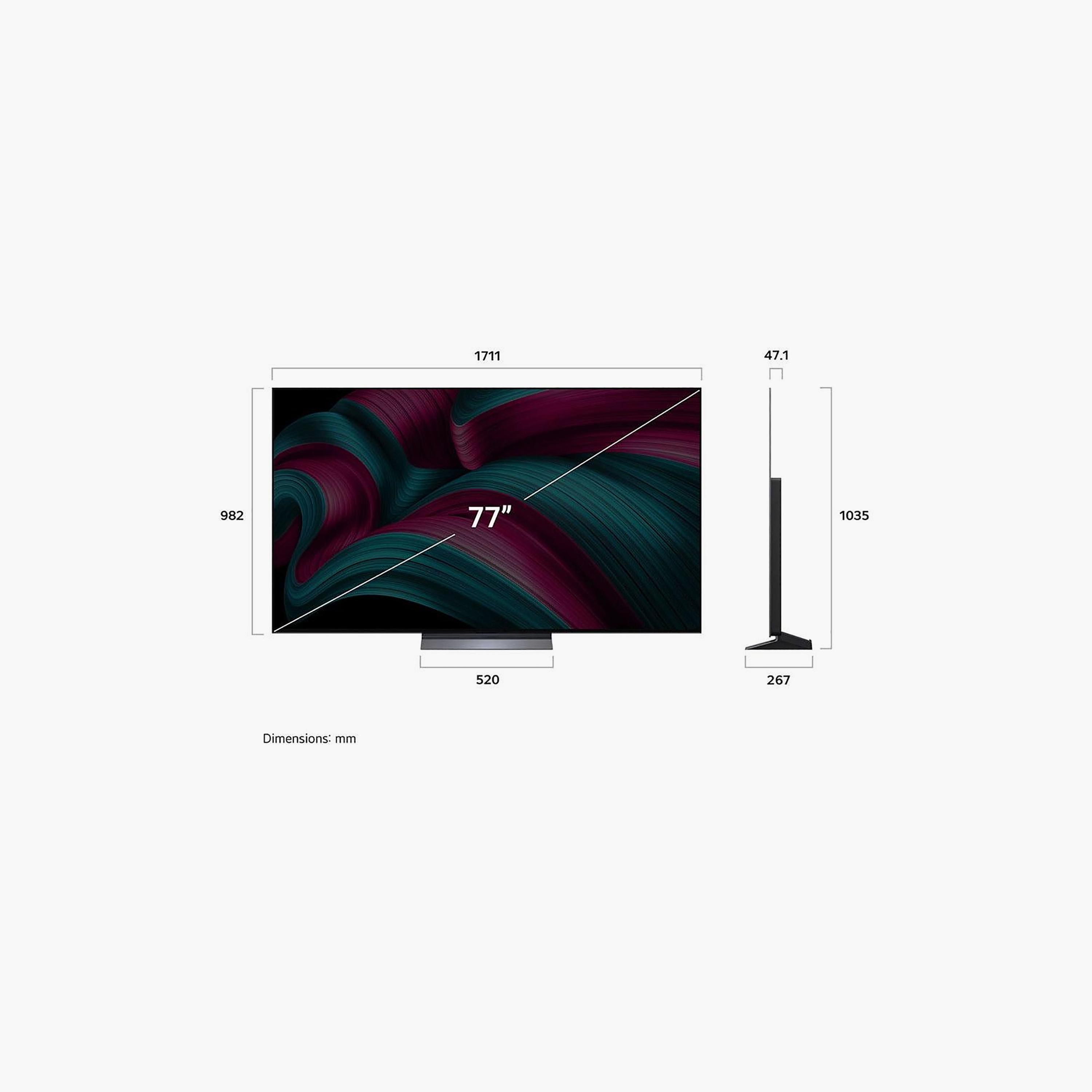 LG 77 Inch OLED evo TV, C5, 4K, α9 AI Processor 4K Gen8, 120Hz Refresh Rate, 40W Sound Output, Dolby Support, webOS Smart TV, OLED77C56LA-AMAG (2025) Black-electronics-televisionandvideo-image-4
